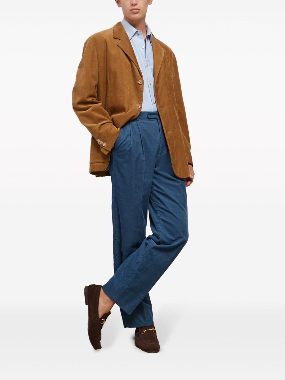 Gucci o1s1wg110125 Velvet Corduroy Formal Jacket in Brown Size US L / EU 52-54 / 3 - 2 Thumbnail