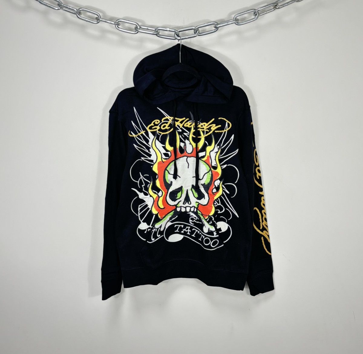 Ed Hardy Ed Hardy Tattoo Skull Black Big Logo NEW Y2K Hype Hoodie Size US S / EU 44-46 / 1 - 1 Thumbnail