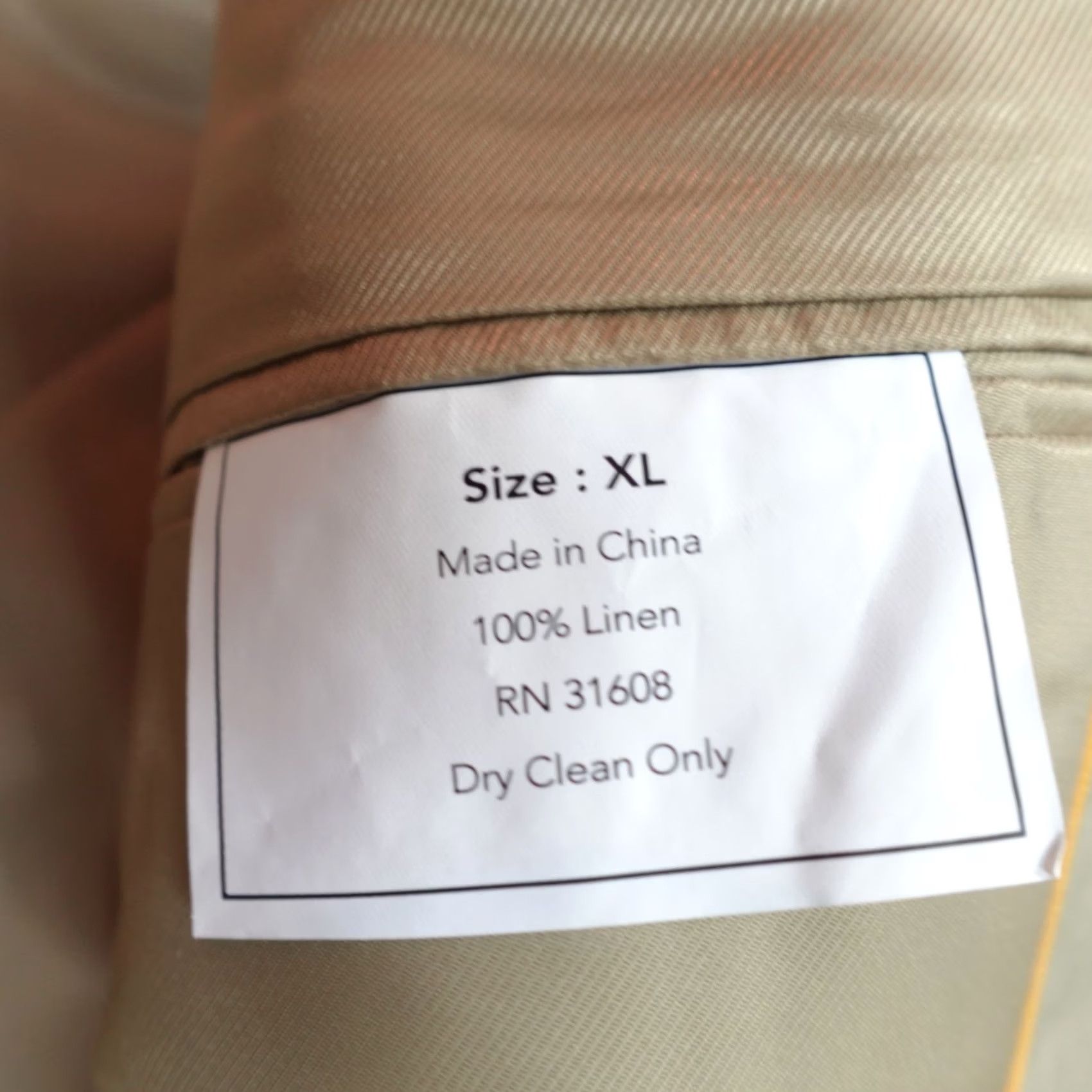 Jos. A. Bank Jos. A. Bank Blazer XL Beige Solid 100% Linen NEW Mens Size 46R - 3 Thumbnail