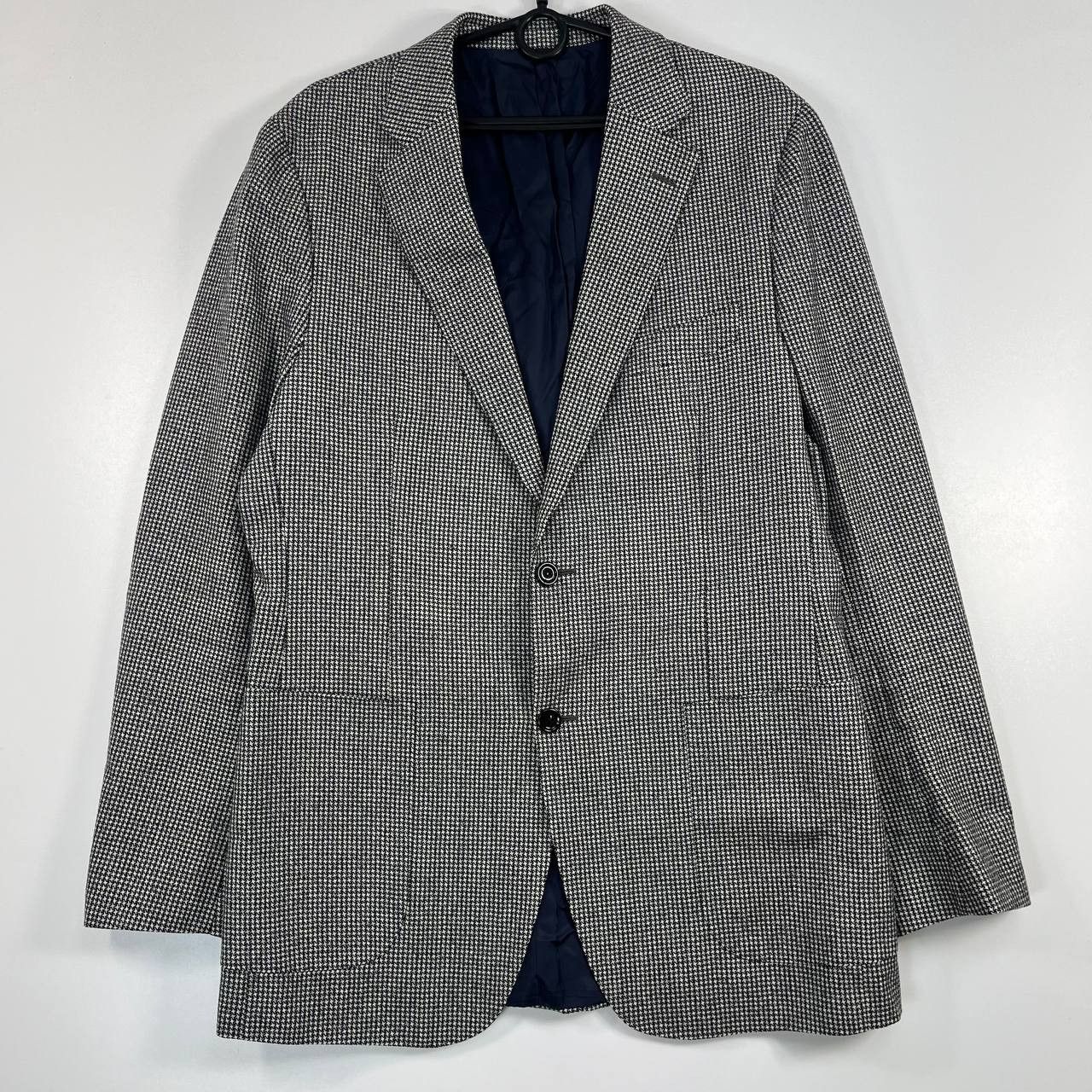 Suitsupply Suitsupply Havana Grey Houndstooth Wool Blazer Jacket Size L Size US L / EU 52-54 / 3 - 1 Thumbnail