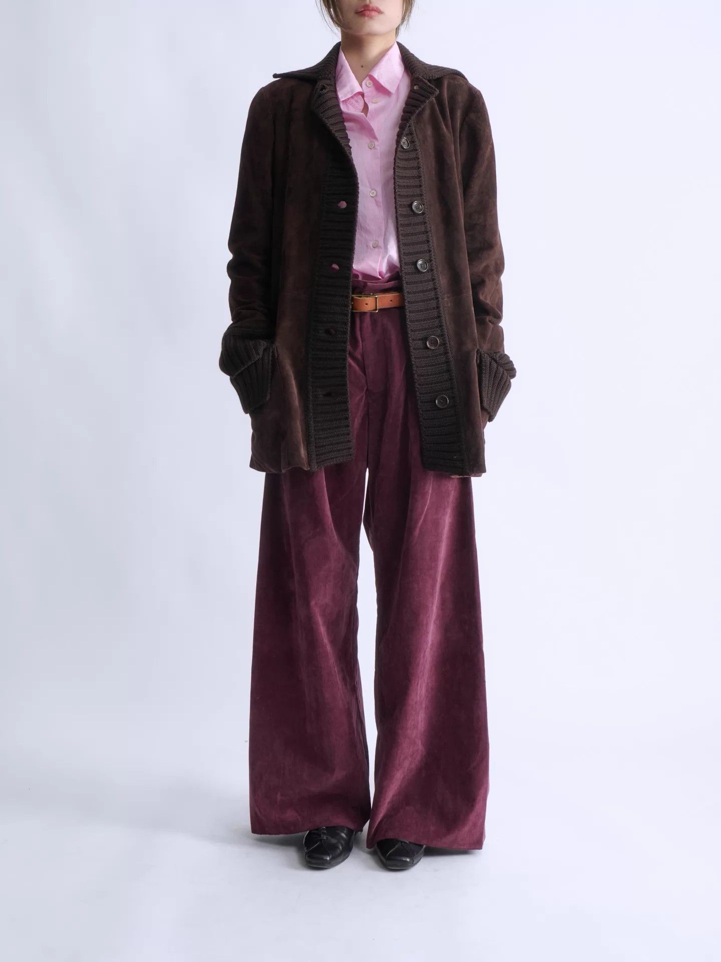 Loewe LOEWE 90s Men’s Suede & Wool Ribbed Knit Paneled Jacket Size US S / EU 44-46 / 1 - 2 Thumbnail