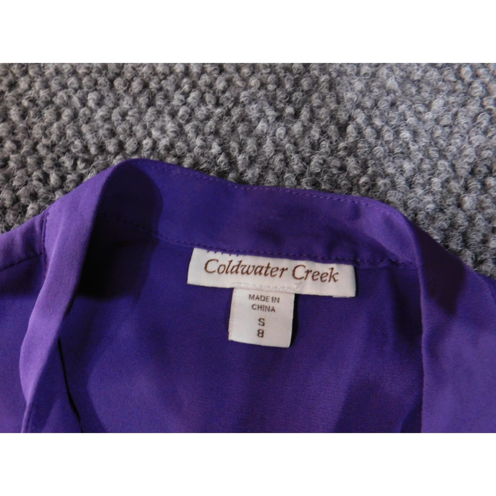 Coldwater Creek VINTAGE Coldwater Creek Blouse Womens Small 8 Purple Tie Neck Ruffle Tiered Long Sleeve Size S / US 4 / IT 40 - 5 Thumbnail
