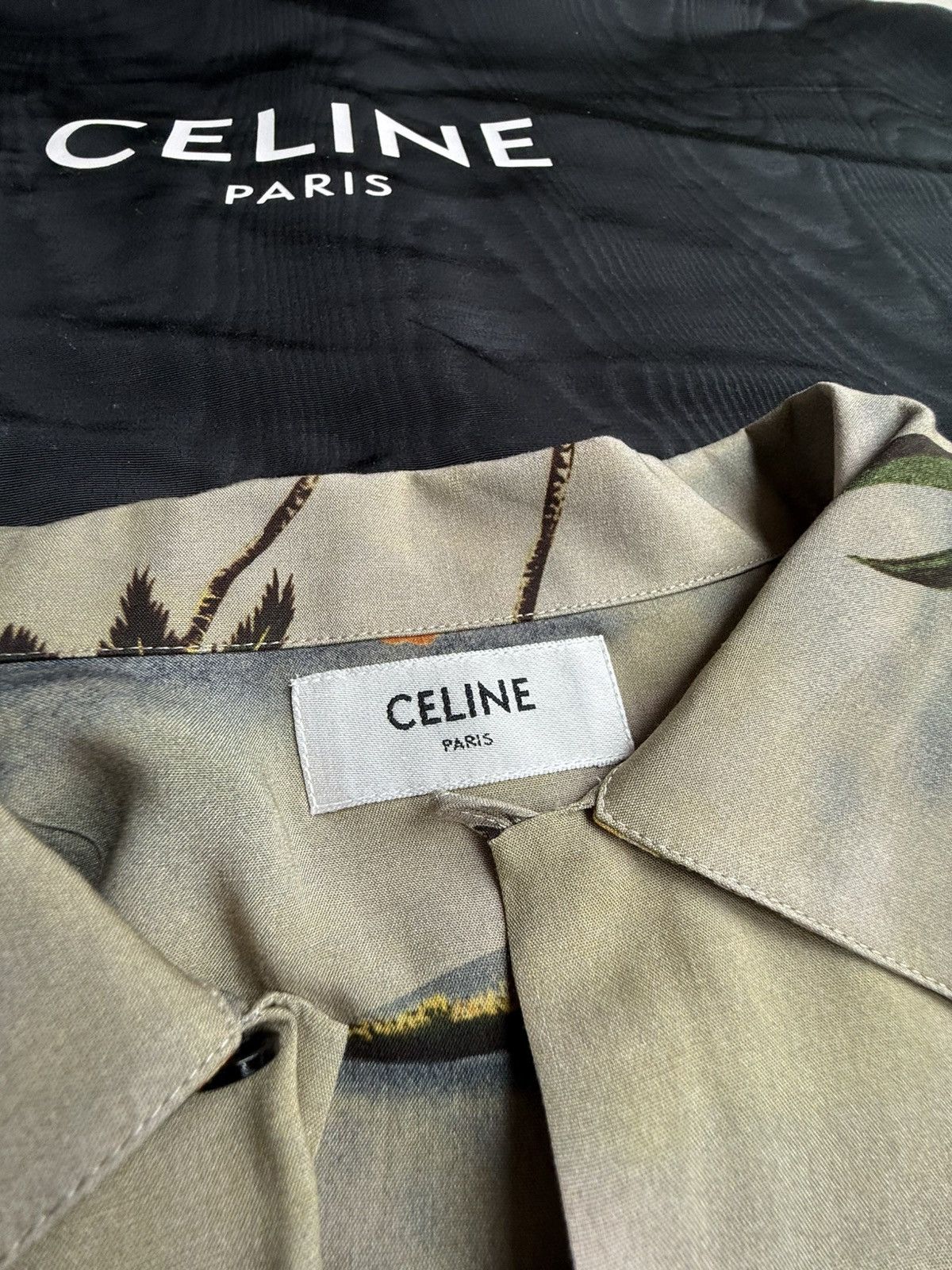 Celine $1.1k SS23 Celine volcano Hawaiian palm tree camp shirt Hedi Size US M / EU 48-50 / 2 - 18 Thumbnail