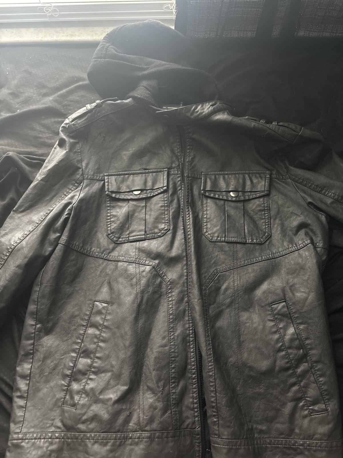 Other Black Leather Jacket Size US L / EU 52-54 / 3 - 1 Thumbnail