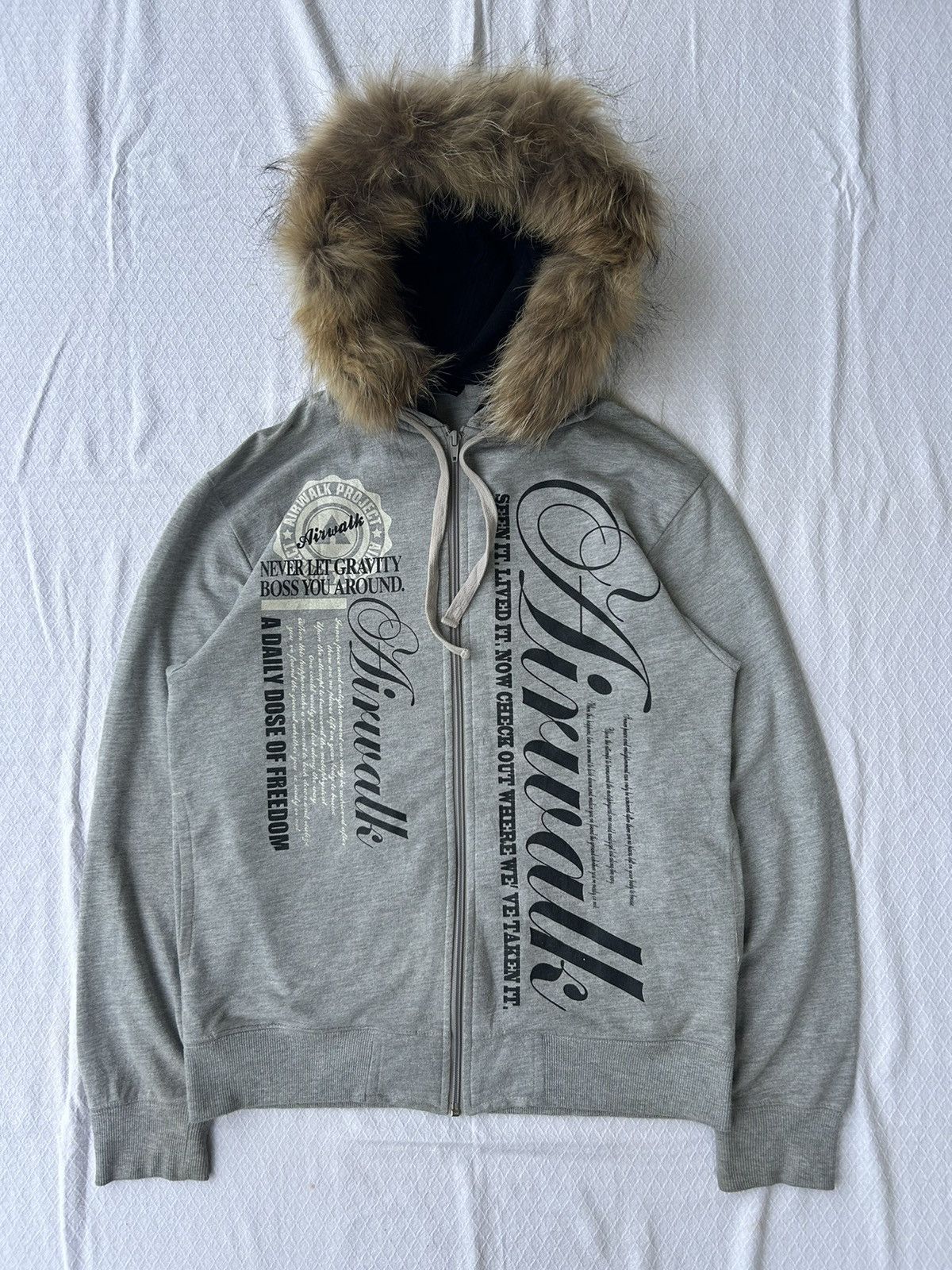 Fur hoodie airwalk double hood poem style Ifsixwasnine lgb