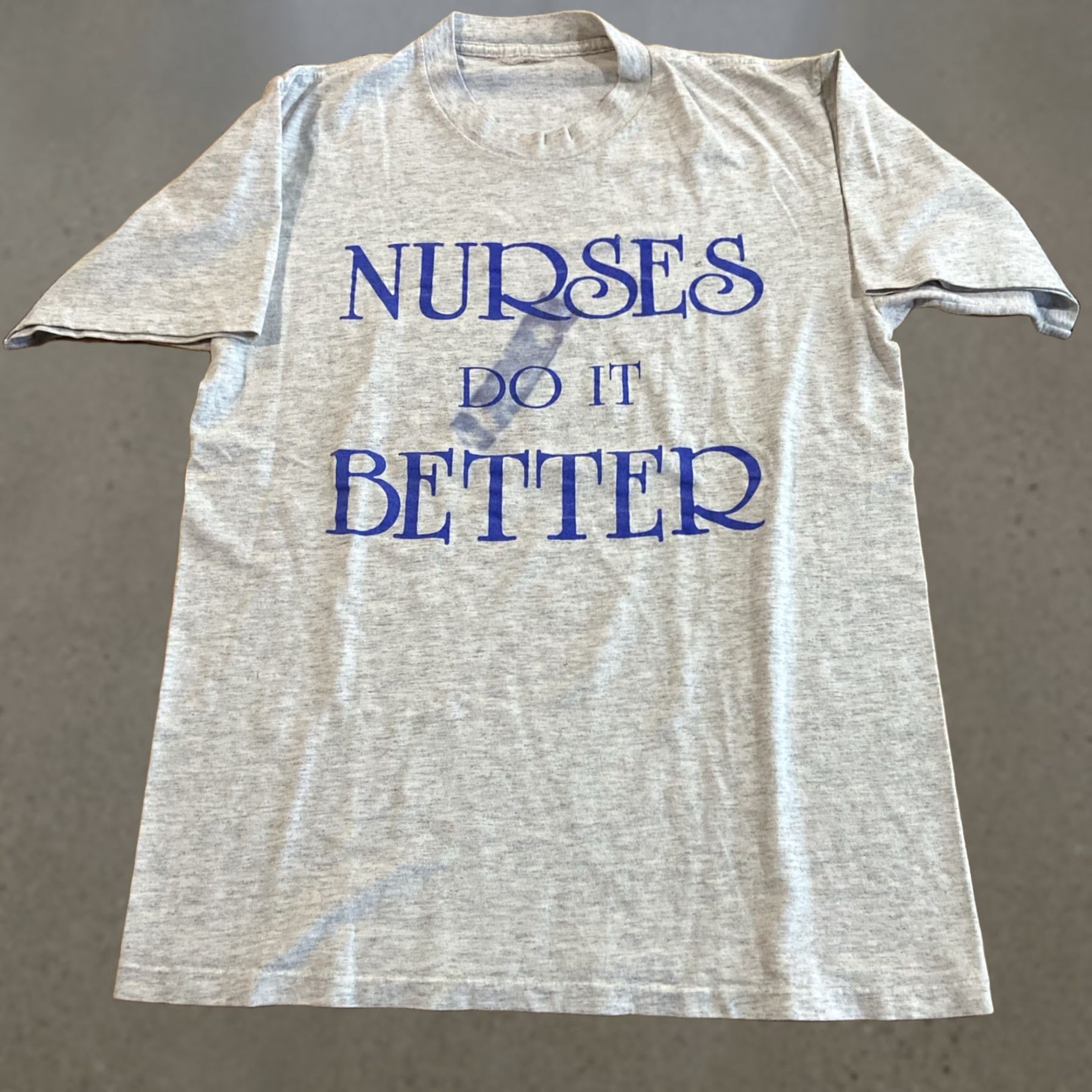Hanes VINTAGE 90s Hanes T-Shirt Mens Gray Short Sleeve Crew Neck Do It Better Nurse Stitch Funny 1990s 1990-1999 Large Size US L / EU 52-54 / 3 - 1 Thumbnail