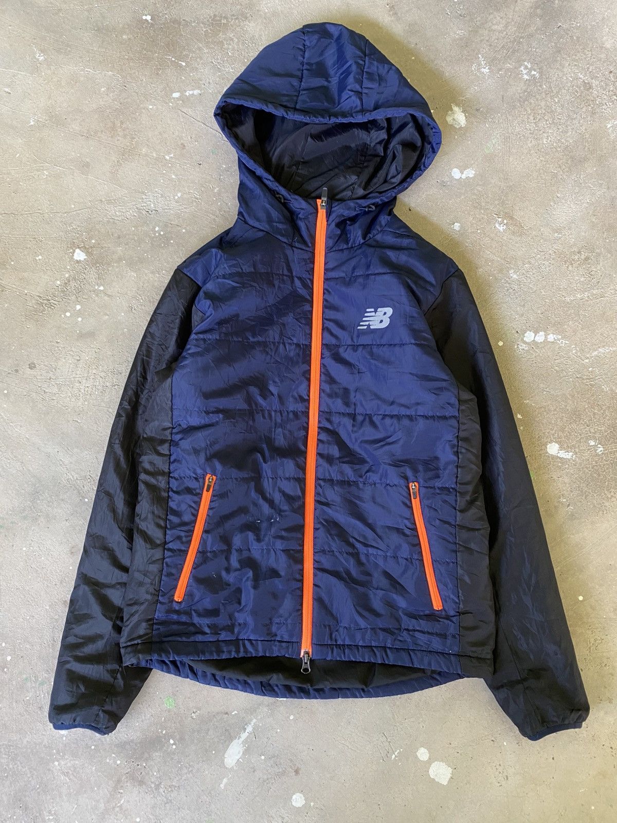 New Balance New Balance Hooded Puffer Jacket Navy Orange Size US M / EU 48-50 / 2 - 1 Thumbnail