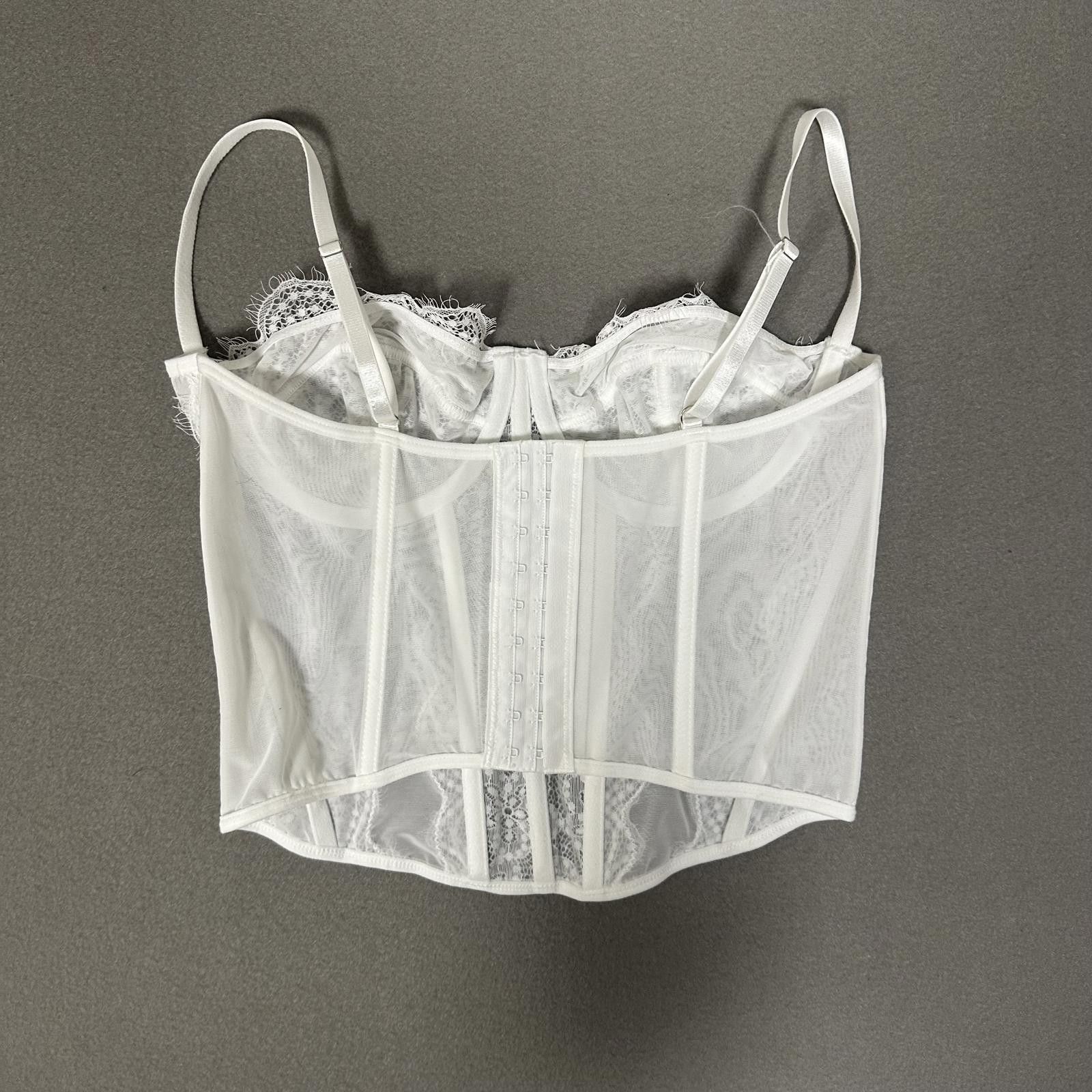 Other Corset Top White Lace Vintage Y2K Size XL / US 12-14 / IT 48-50 - 2 Thumbnail