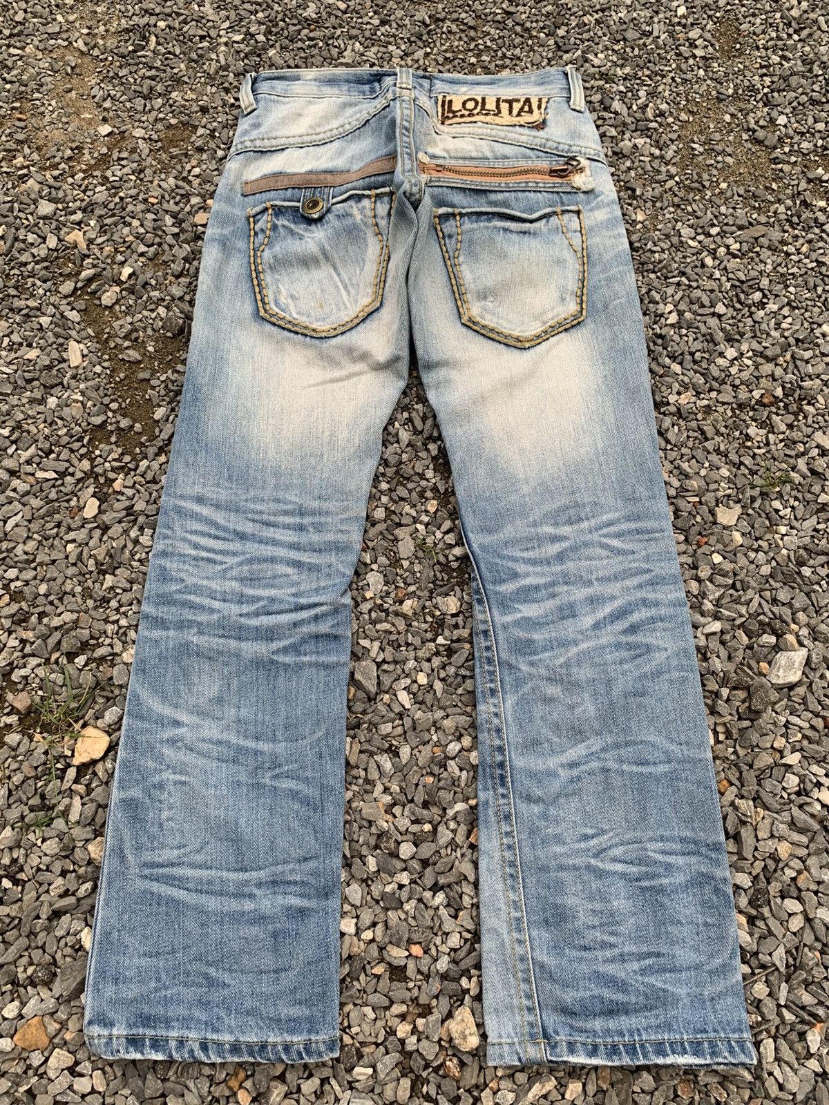 If Six Was Nine Lolita Concert Club Faded & Rusty Distressed Denim Size US 28 / EU 44 - 4 Thumbnail