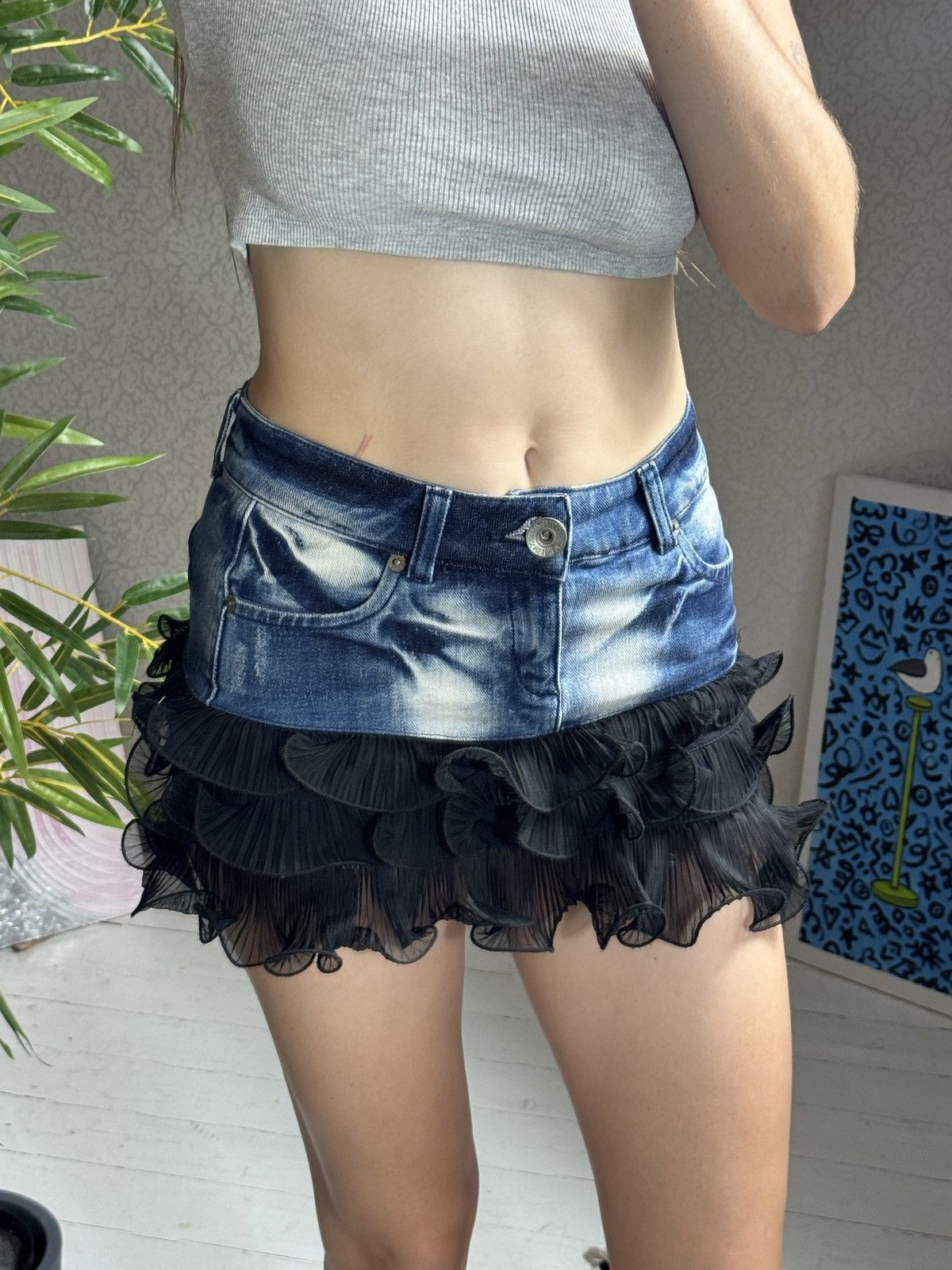 Other VINTAGE KIKIRIKI RUSHES MINI SKIRT Size 28" / US 6 / IT 42 - 1 Thumbnail