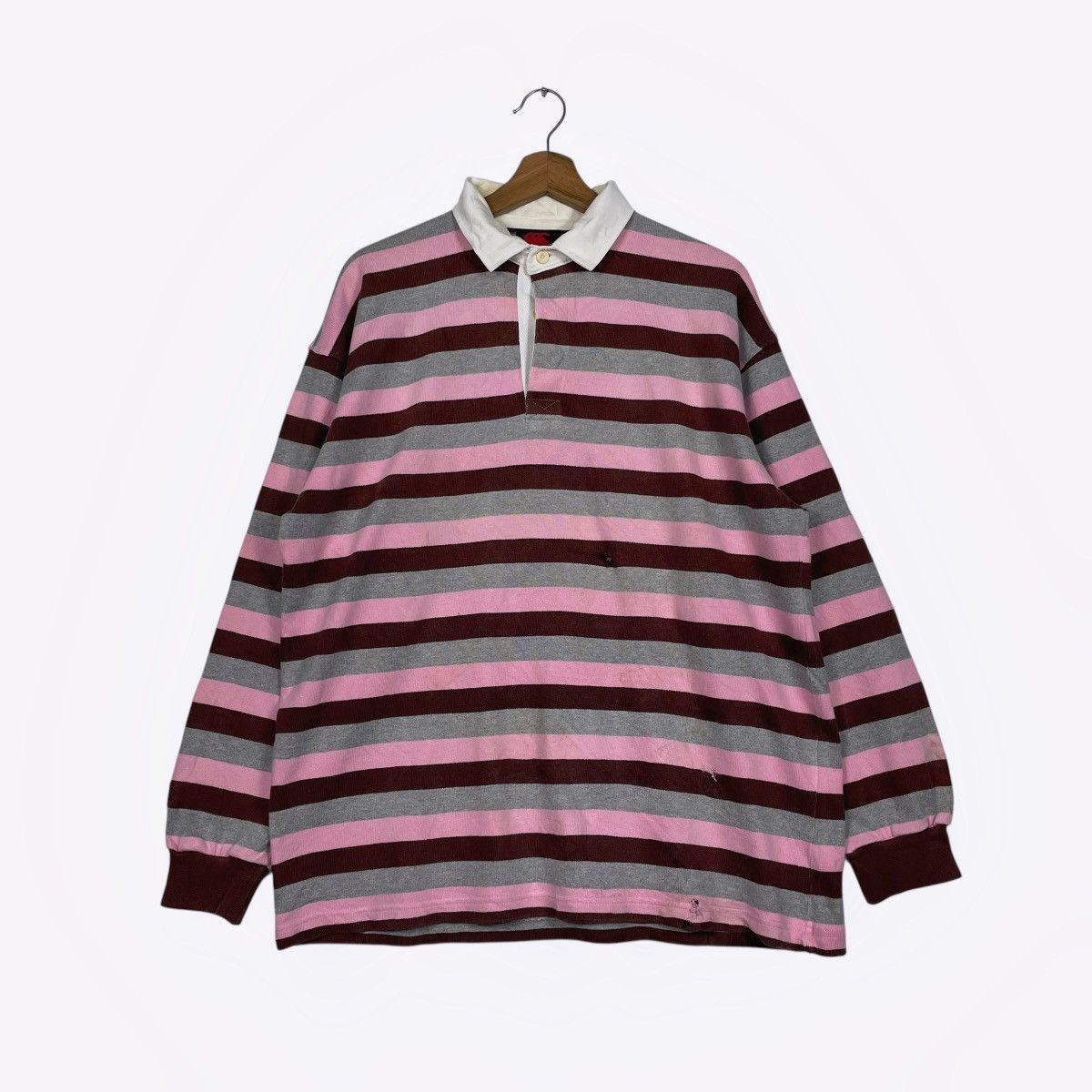 Canterbury of New Zealand Vintage Canterbury Stripe Rugby Polo Jersey Size US L / EU 52-54 / 3 - 1 Thumbnail
