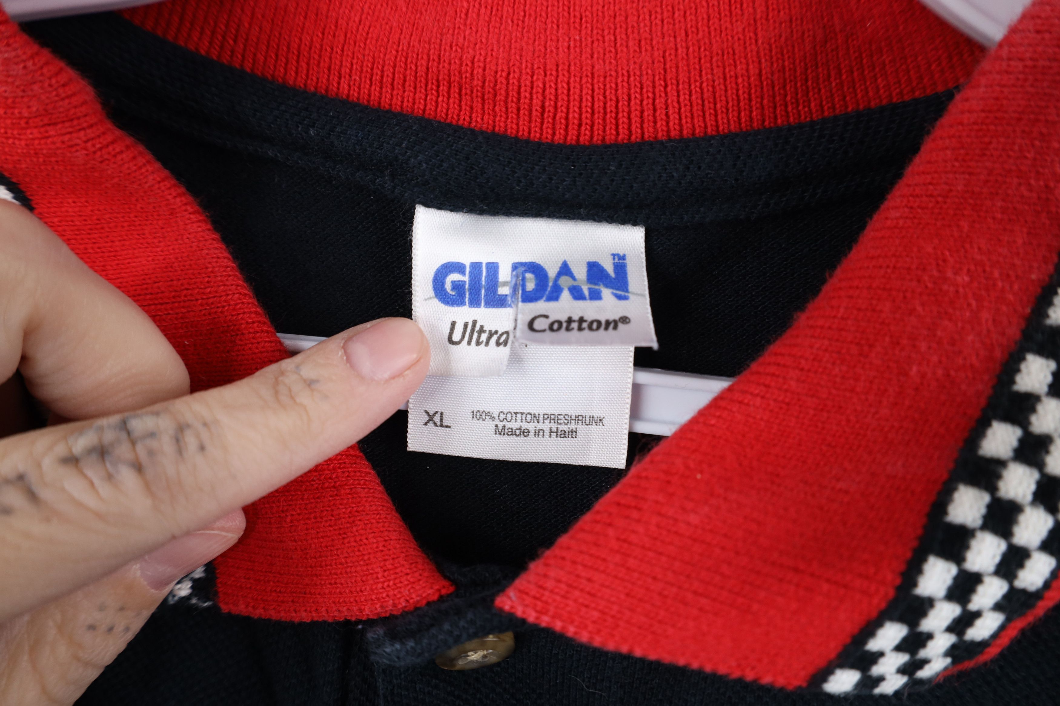 Vintage Vintage 90s Flag Racing Collared Polo Shirt Black Cotton Size US XL / EU 56 / 4 - 9 Thumbnail