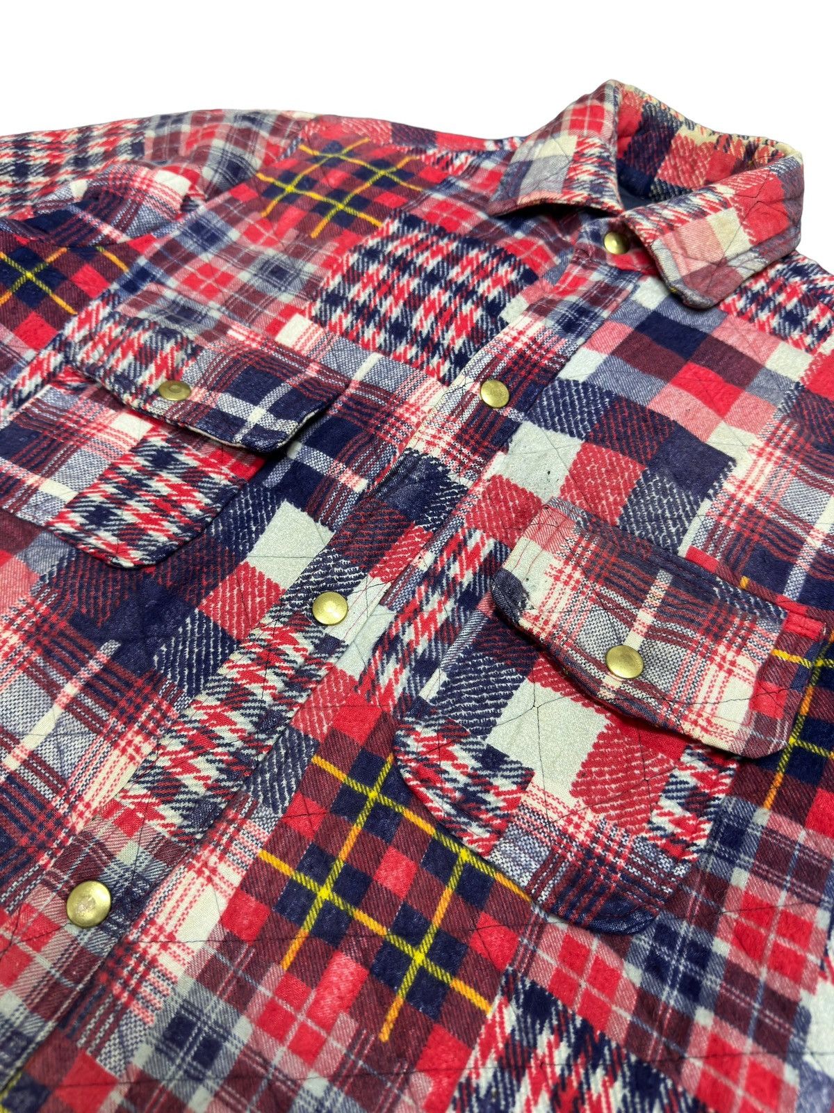 Vintage Vintage Patchwork Flannel Jacket Brass Button Up Size US M / EU 48-50 / 2 - 4 Thumbnail