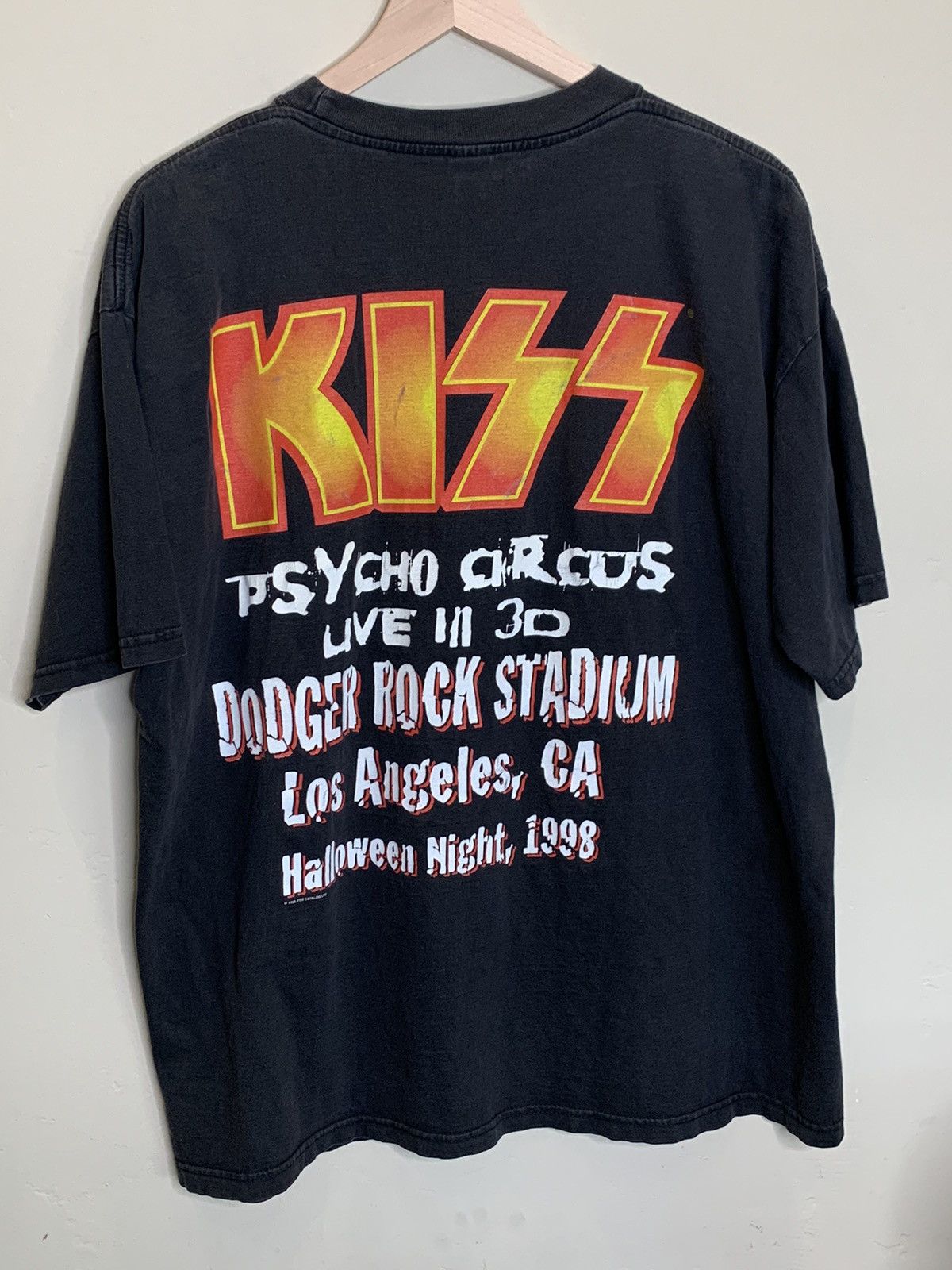 Band Tees *RARE* Vintage 1998 KISS Psycho Circus 3D Dodgers Band Shirt Size US XL / EU 56 / 4 - 2 Thumbnail