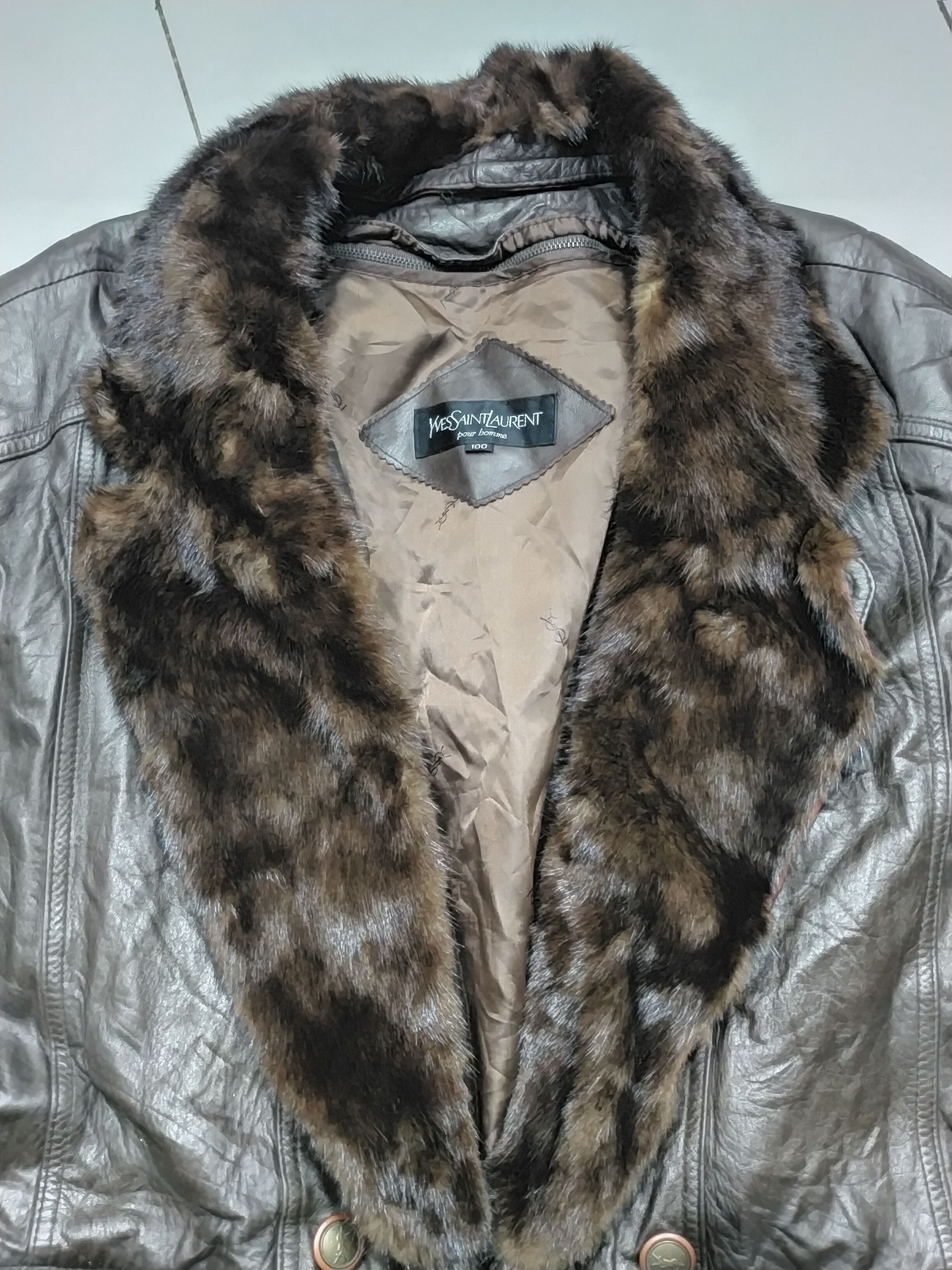 Vintage × Yves Saint Laurent 🔥 VERY RARE !! Vintage YSL Leather Jacket Size US XL / EU 56 / 4 - 9 Thumbnail