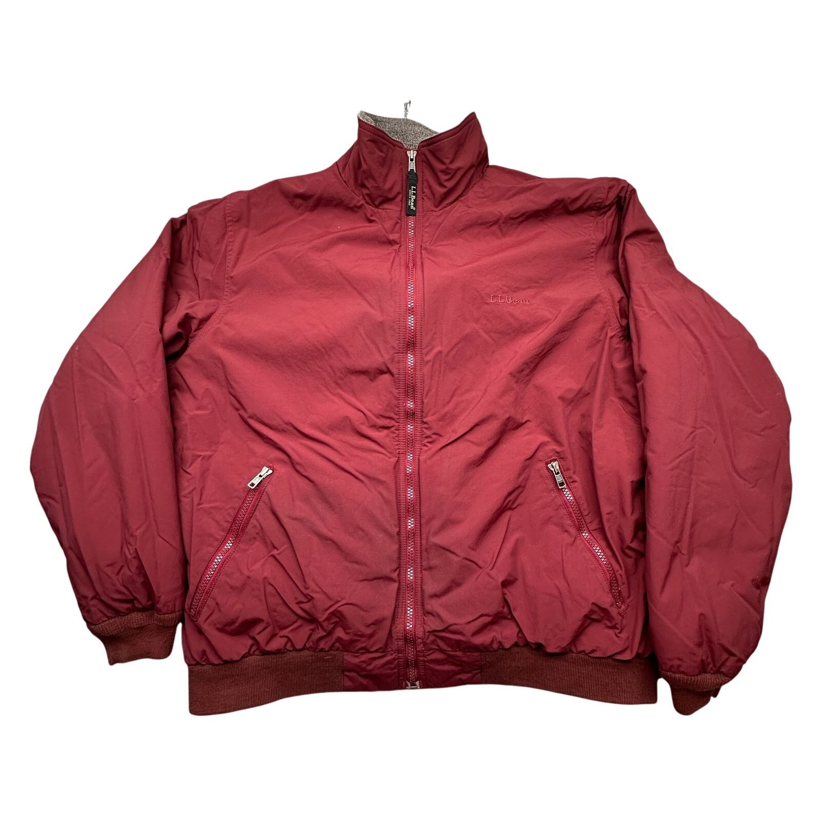 L.L. Bean LL Bean OUF43 Fleece Bomber Warm Up Jacket Mens Large Red Size US L / EU 52-54 / 3 - 1 Thumbnail
