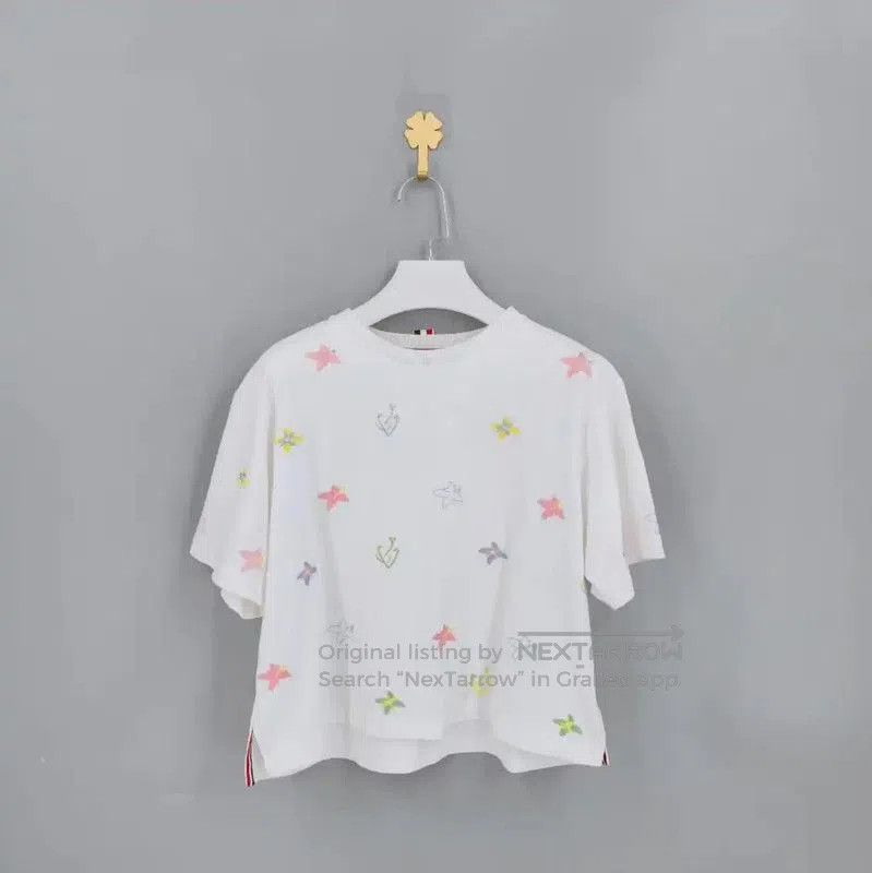 Thom Browne Thom Browne Women's White Cotton T-Shirt . Size XL / US 12-14 / IT 48-50 - 1 Thumbnail