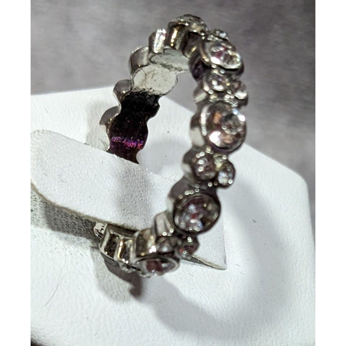 Other Elegant Glam Silver Tone Sparkling Rhinestone Ring Size 7 1/ Size ONE SIZE - 7 Thumbnail