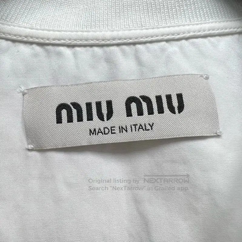 Miu Miu Miu Miu Summer White Cotton Embroidered Crop Shirt . Size XXS / US 00 / IT 34 - 4 Thumbnail