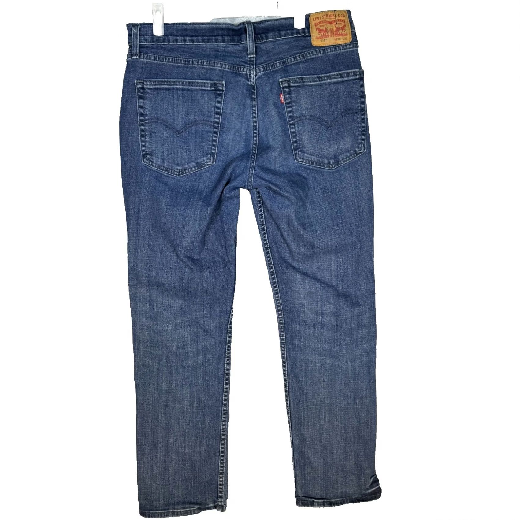 Levi's Levi's 514 Jeans Men's Blue Denim Mid Rise Straight Fit 36x32 Size US 36 / EU 52 - 2 Thumbnail