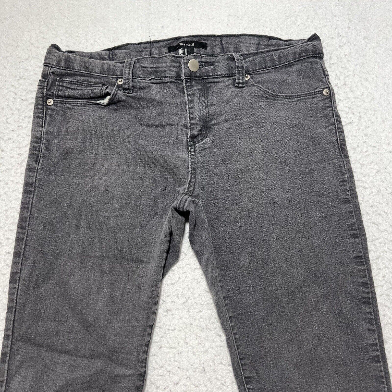 Forever 21 Forever21 28x27 Skinny Leg Gray Stretch Denim Low Rise Jeans Size 28" / US 6 / IT 42 - 2 Thumbnail