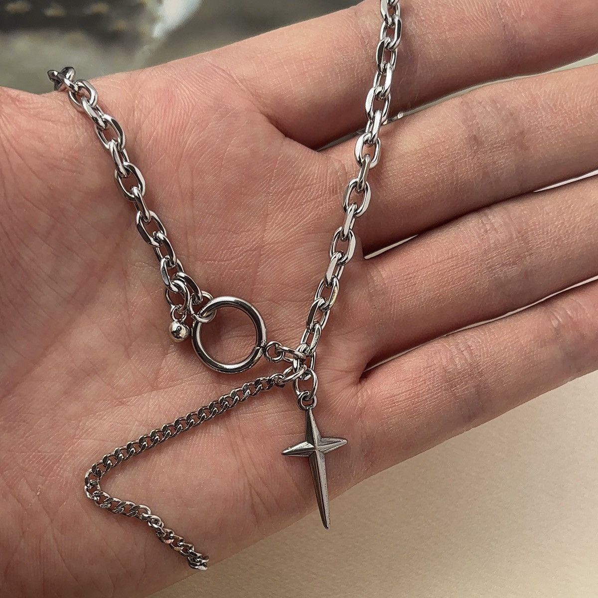 Other Cross Pendant Necklace for Men Women Streetwear Hip Hop Punk Size ONE SIZE - 5 Thumbnail