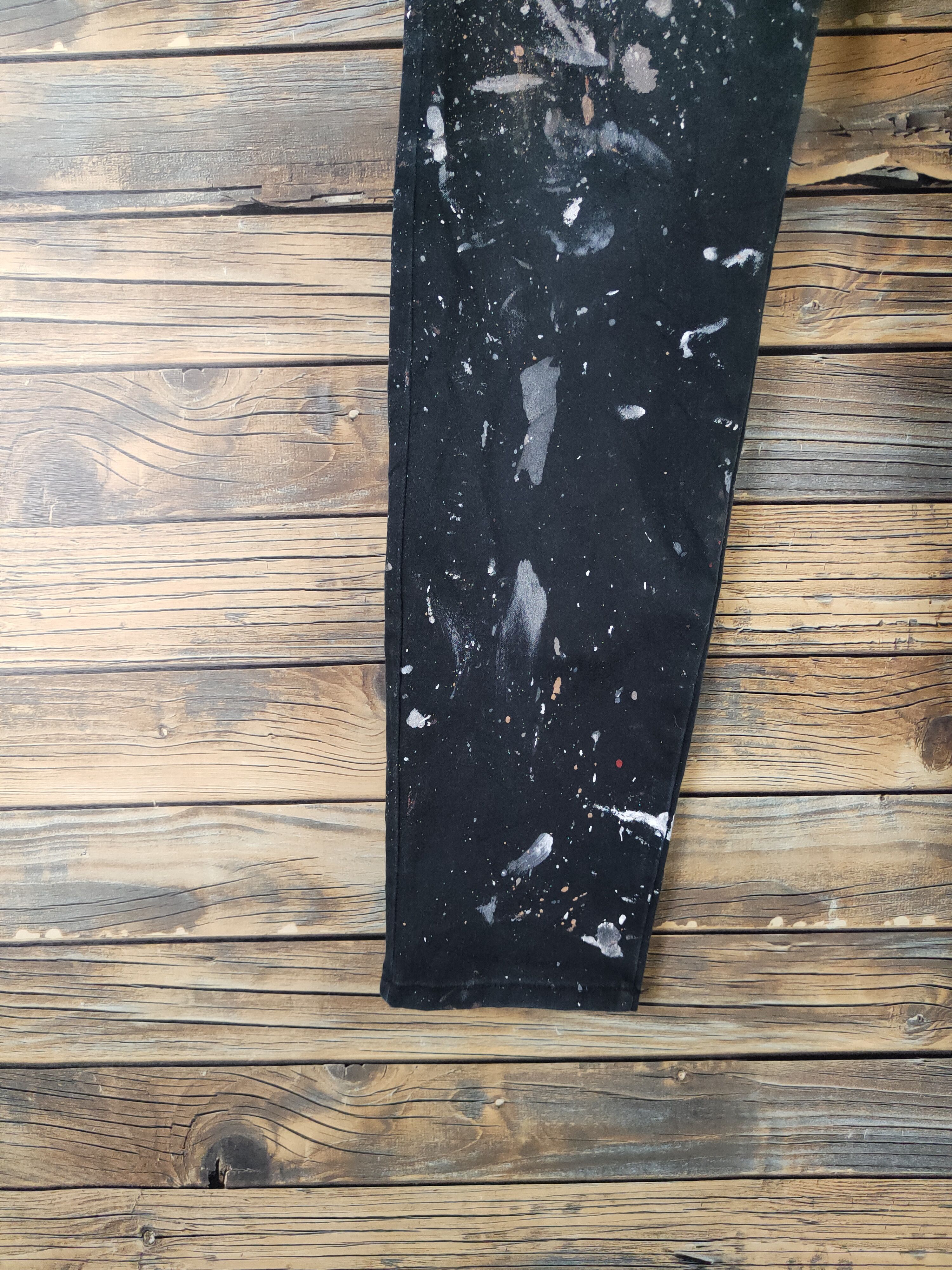 GU × Vintage GU Black painter jogger Pants #W2213 Size 28" / US 6 / IT 42 - 4 Thumbnail