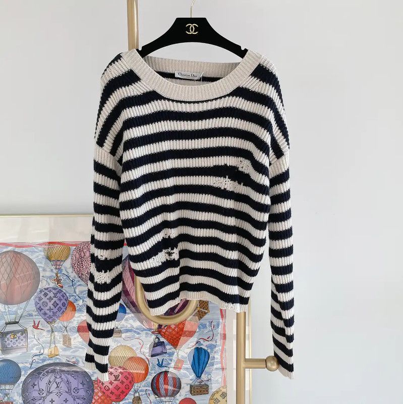 Dior Dior Striped Wool Sweater for Women 0089 Size M / US 6-8 / IT 42-44 - 1 Thumbnail