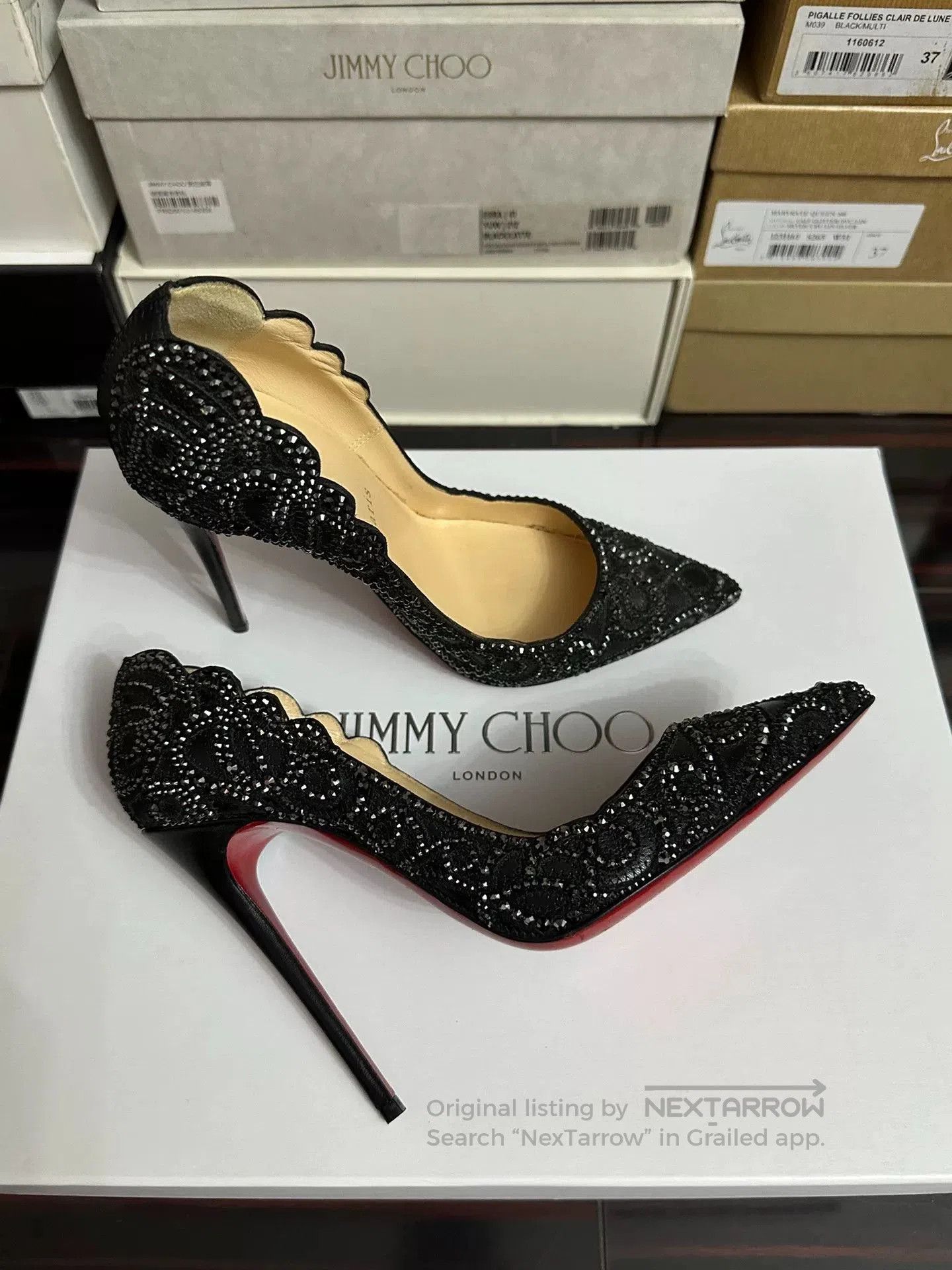 Christian Louboutin Christian Louboutin Limited Edition Black Diamond Heels. Size US 6 / IT 36 - 4 Thumbnail