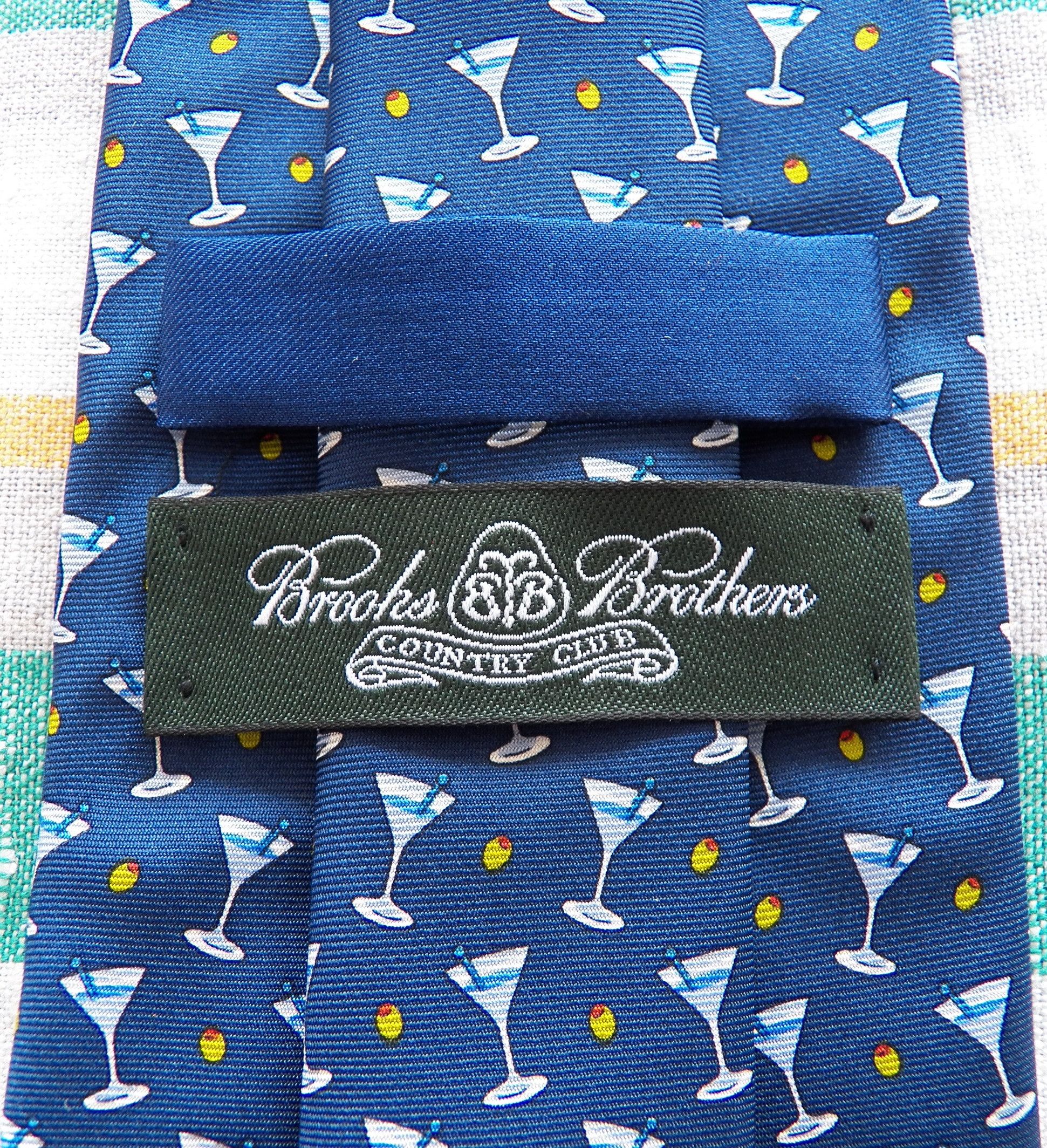 Brooks Brothers Brooks Brothers Country Club Silk Necktie blue martini olive Size ONE SIZE - 2 Thumbnail