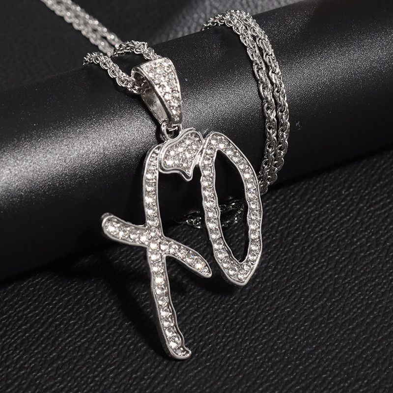 Other Creative Letter XO Inlaid White Zircon Pendant Necklace Size ONE SIZE - 2 Thumbnail