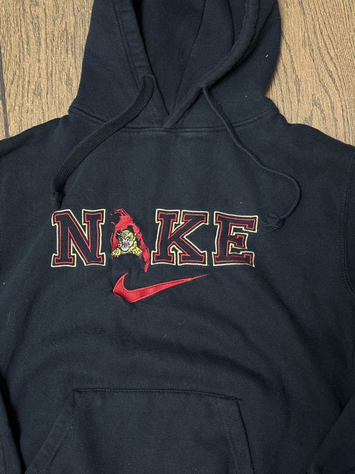 Nike × Vintage Vintage Nike Distressed hoodie Size US S / EU 44-46 / 1 - 4 Thumbnail