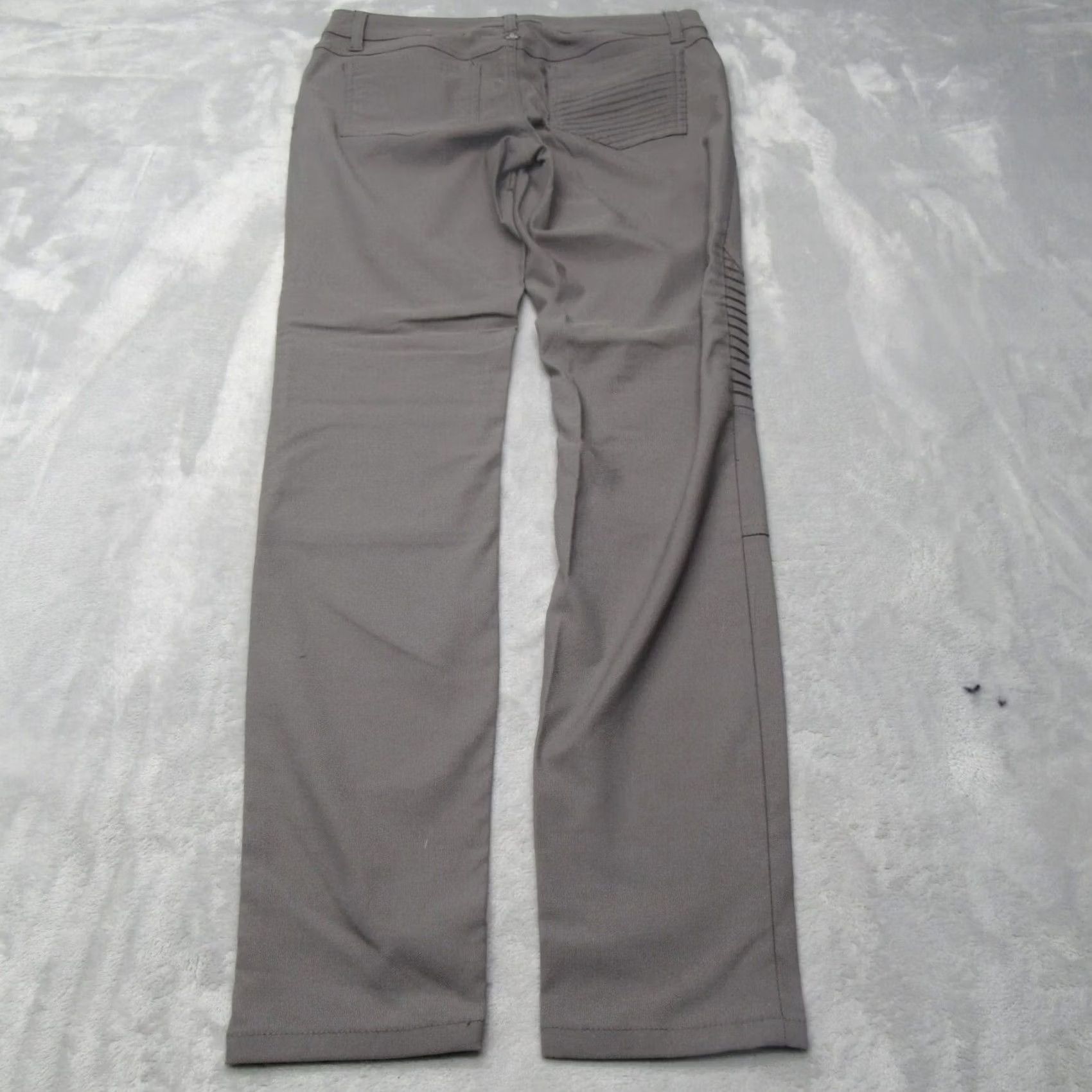Prana prAna Brenna Moto Pants Women 6 Gray Stretch Skinny Zip Fly Mid Rise Rain Nylon Size 28" / US 6 / IT 42 - 2 Thumbnail