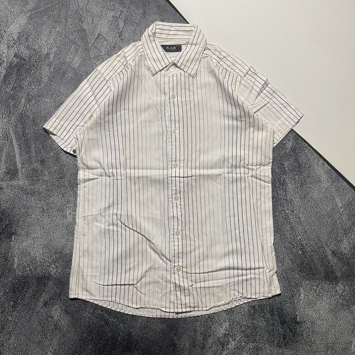 Supreme × Vanson Leathers × Yohji Yamamoto Vintage A.A.R Against All Risk Striped Shirts Size US M / EU 48-50 / 2 - 1 Thumbnail