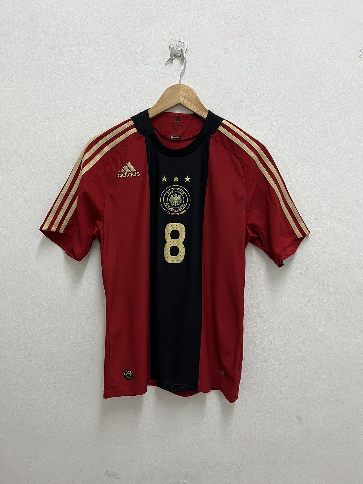 Adidas #8 FRINGS Germany 2008/09 Y2k Blokecore Football Shirt Away Size US S / EU 44-46 / 1 - 1 Thumbnail