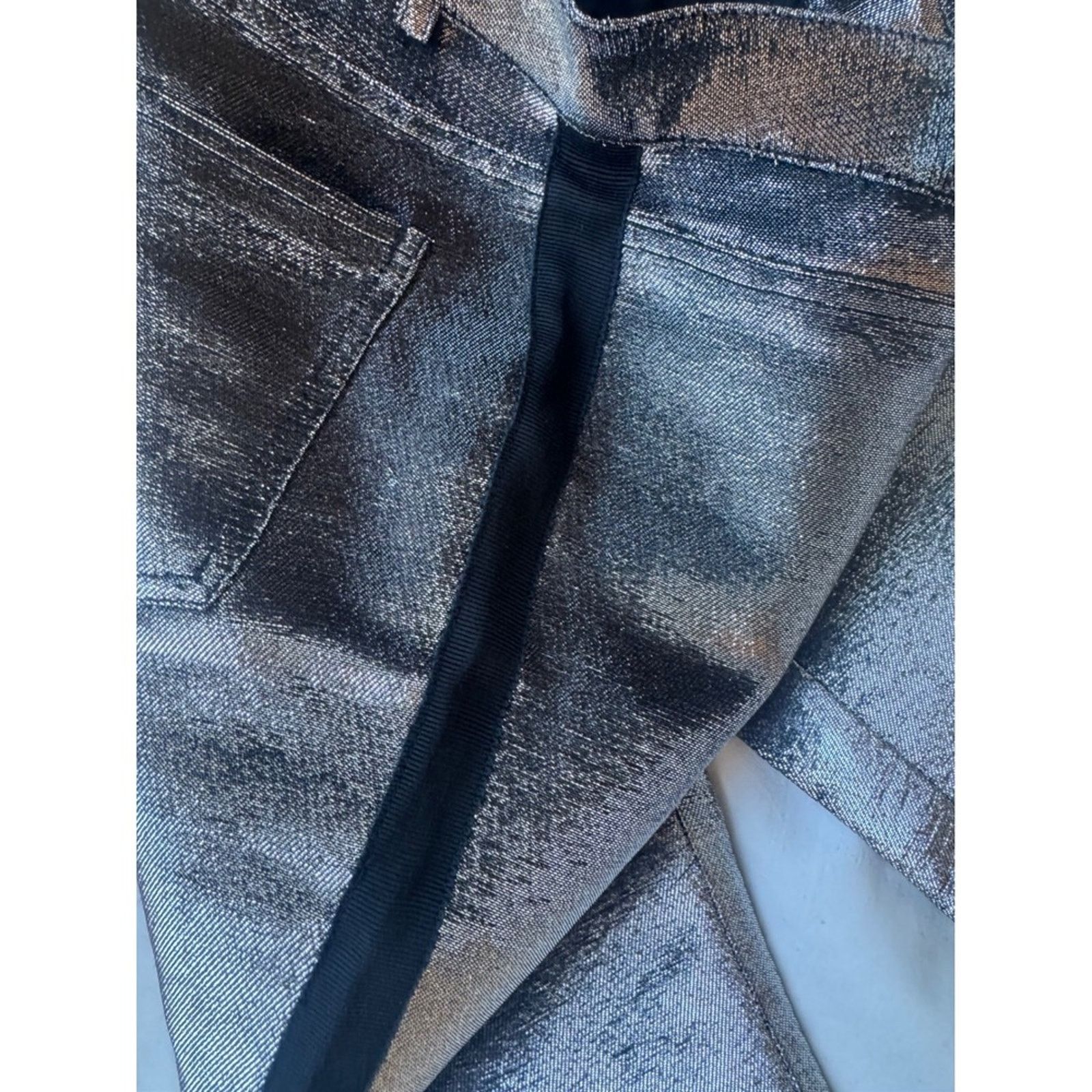 Balmain Balmain Paris Metallic Silver Skinny Pants – Size 25" / US 0 / IT 36 - 7 Thumbnail