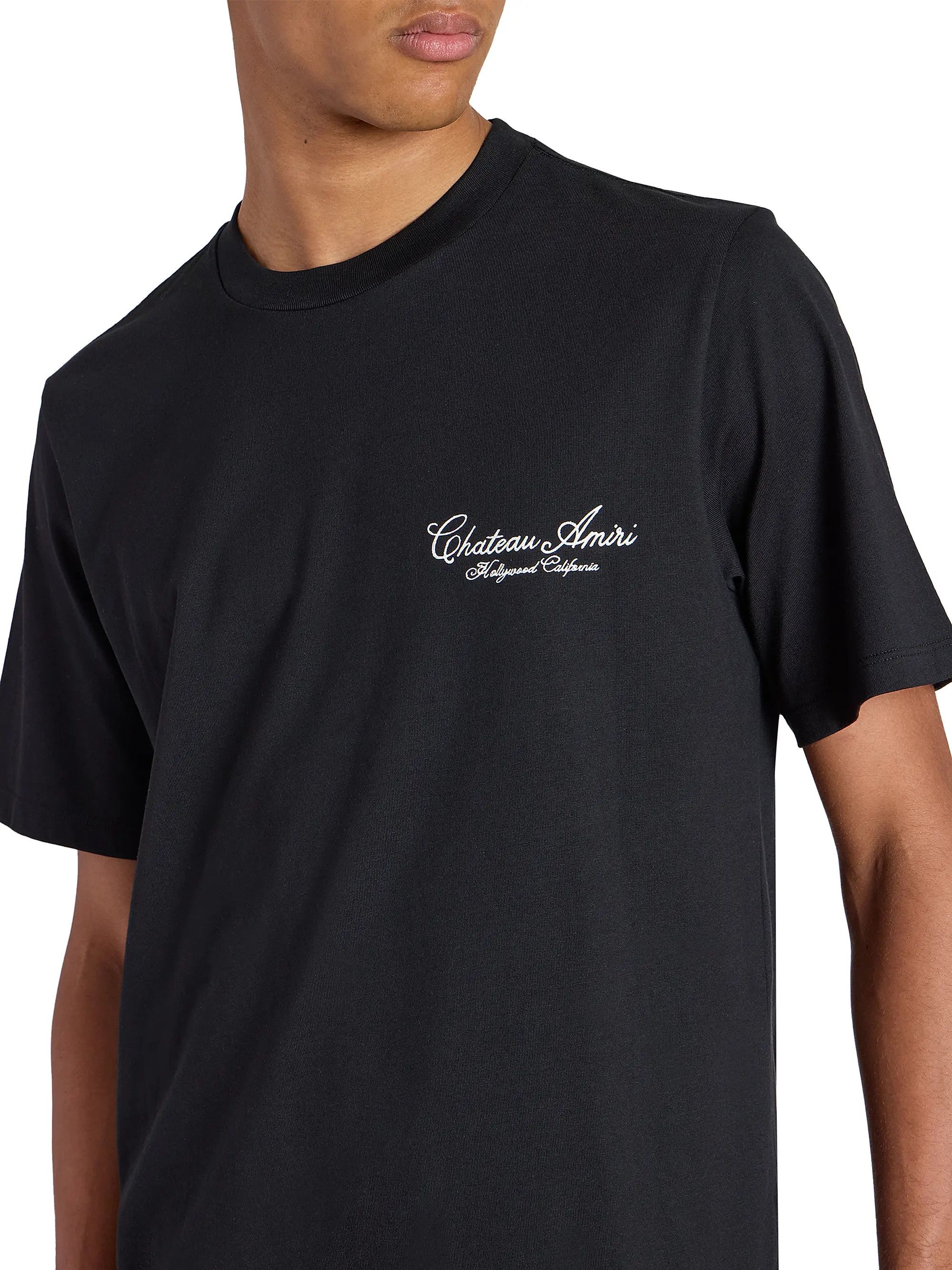 Amiri os11x0526 Chateau Script Crewneck T-Shirt in Black Size US XL / EU 56 / 4 - 6 Thumbnail