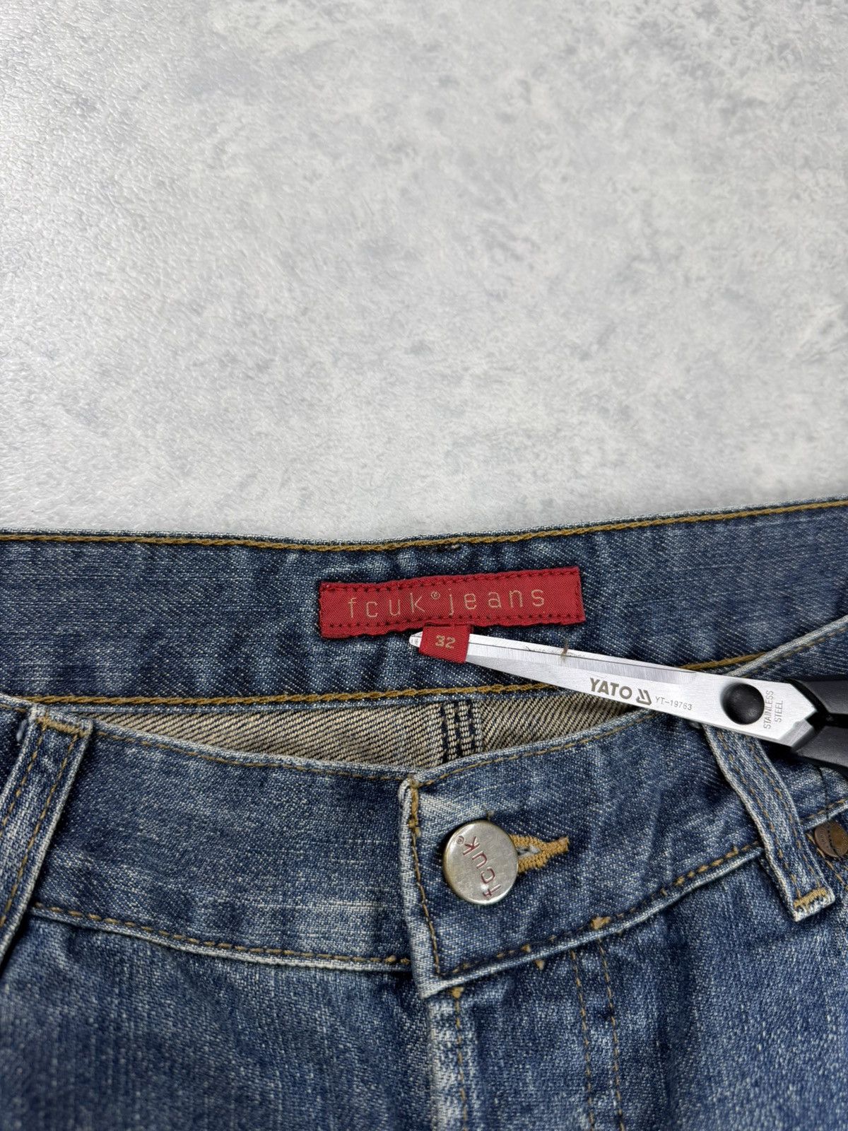 FCUK FCUK Jeans Distressed Flare Blue Denim Jeans Y2K Size 32 Size US 32 / EU 48 - 7 Thumbnail