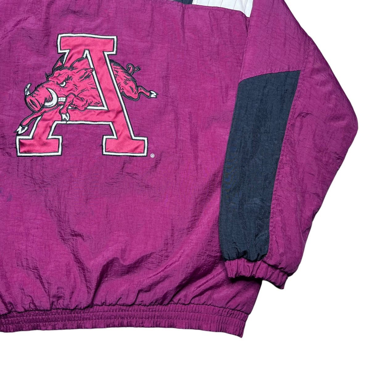 Starter 90s NCAA Arkansas Razorbacks Starter 1/2 Zip Hooded Jacket Size US XL / EU 56 / 4 - 23 Thumbnail
