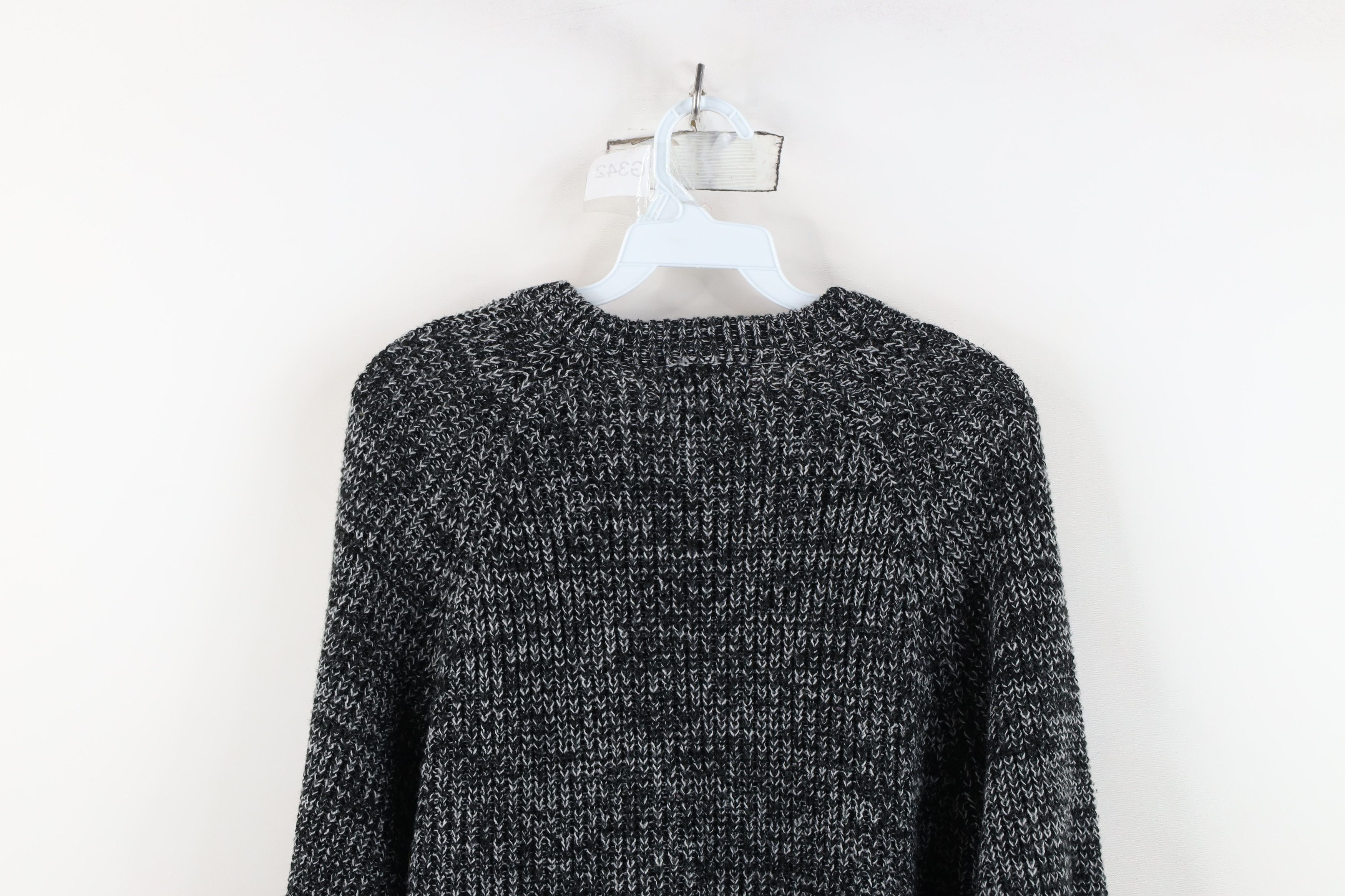 Vintage Vintage 90s Streetwear Ribbed Knit Crewneck Sweater Black Size US XL / EU 56 / 4 - 7 Thumbnail