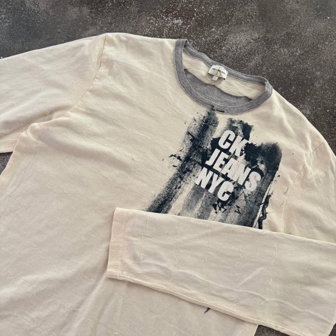 Calvin Klein × Calvin Klein 205W39NYC × Japanese Brand Calvin Klein Vintage Long Sleeve Shirt Size US L / EU 52-54 / 3 - 2 Thumbnail