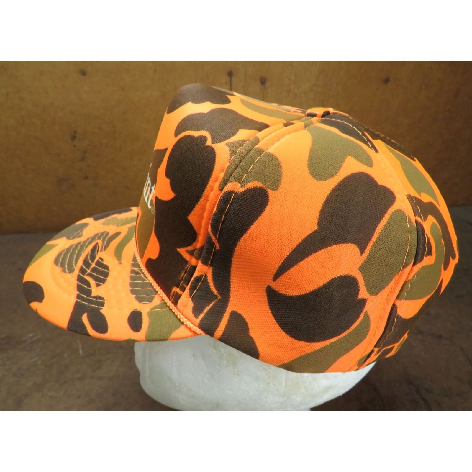 Vintage Sprint Phone Advertising Orange Camo Deer Hunting Vintage Snapback Hat Size ONE SIZE - 2 Thumbnail