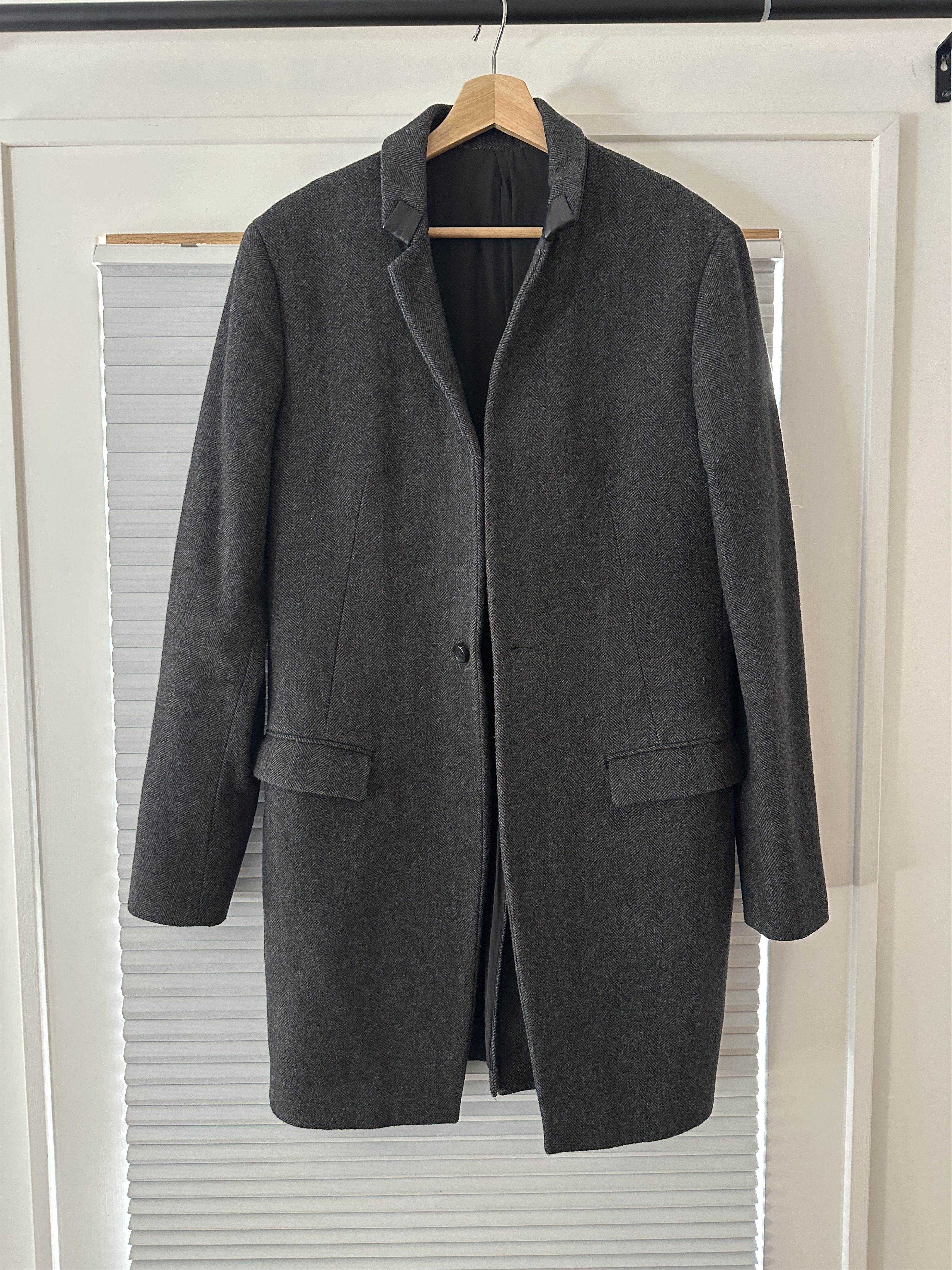 image of Allsaints All Saints Luxury Wool Sigel Coat Italian Cloth in Grey, Men's (Size Medium)