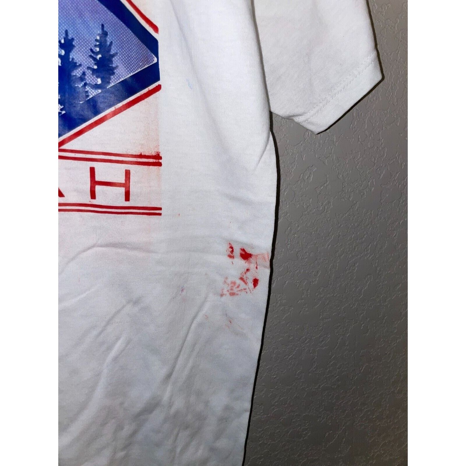 Jerzees Vintage Utah Shirt Skiing Nature Mountain Graphic White Tee Size US M / EU 48-50 / 2 - 7 Thumbnail
