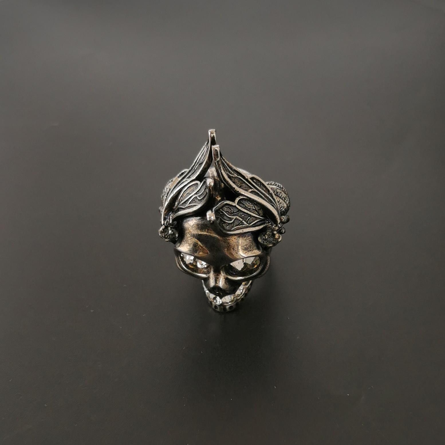Alexander McQueen Alexander McQueen imitation crystal skull ring size 13 -z25 Size ONE SIZE - 5 Thumbnail