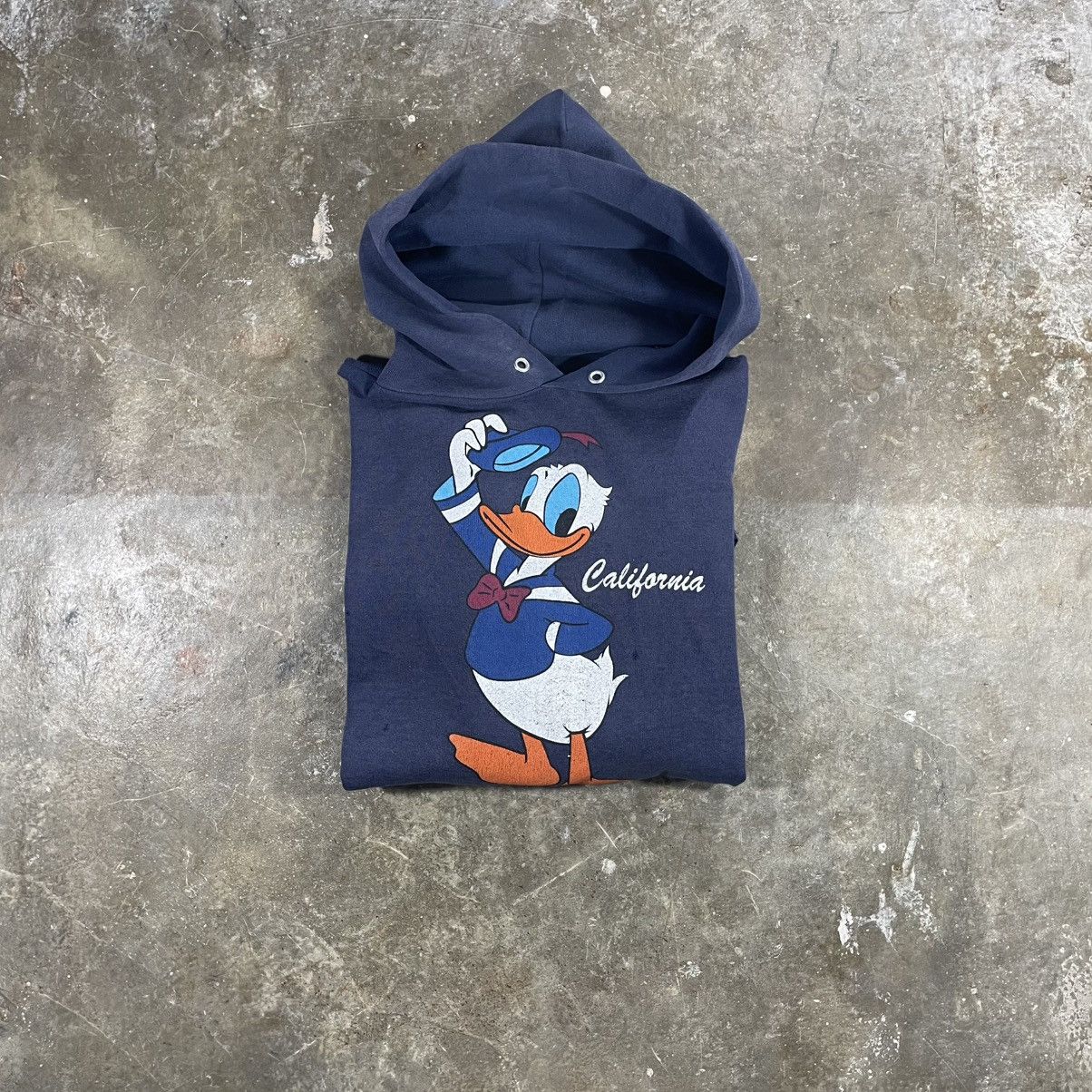 Vintage Vintage Hoodie 90s Tultex Donald Duck “ Distressed “ Size US L / EU 52-54 / 3 - 1 Thumbnail