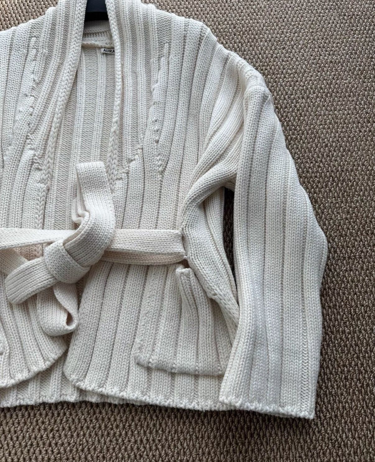 Auralee AURALEE Shawl Collar Knit Cardigan with Tie Waist K23 Size US S / EU 44-46 / 1 - 3 Thumbnail