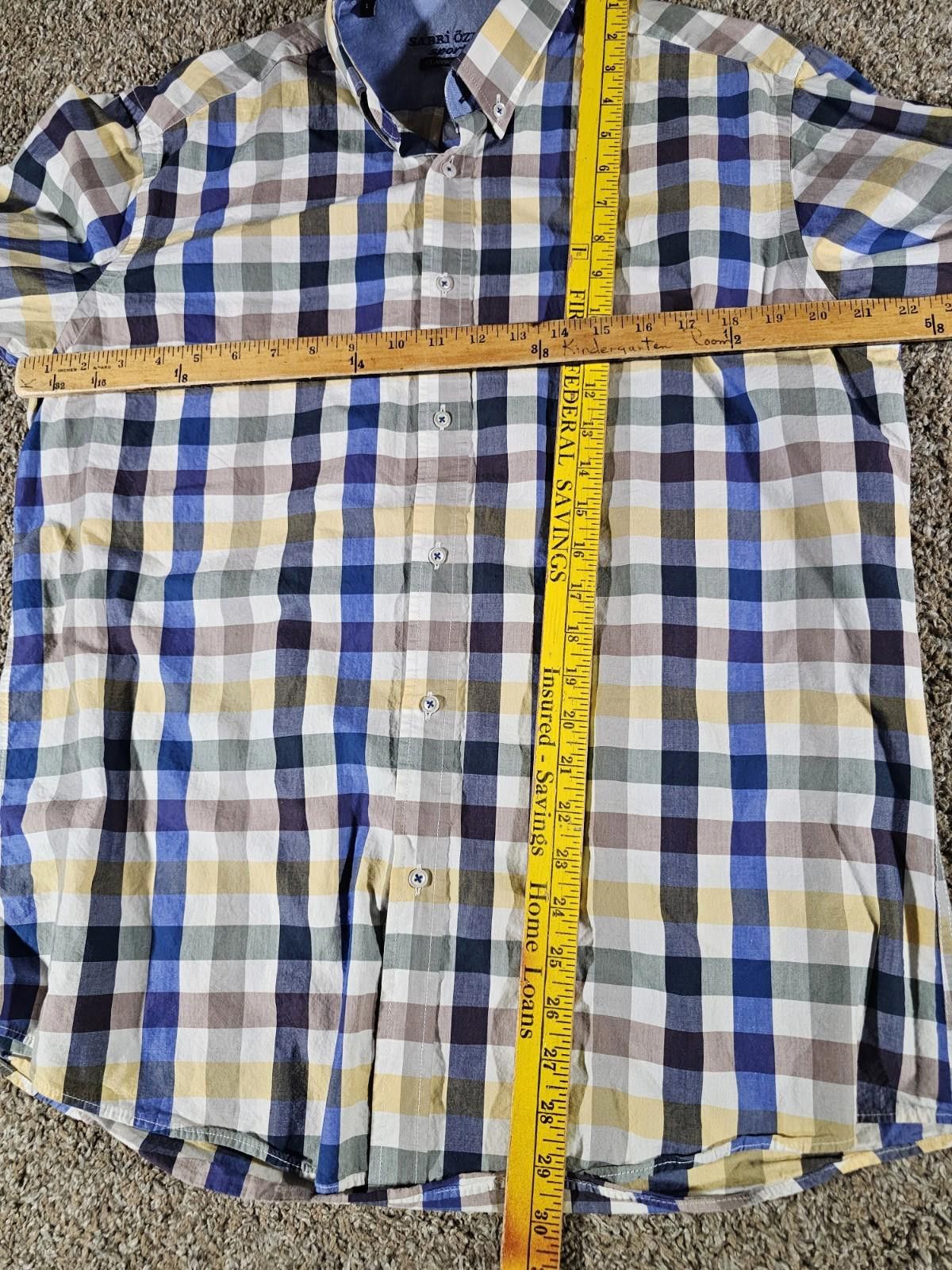 Other Sabri Özel Large Button Up Windowpane LS Shirt Size US L / EU 52-54 / 3 - 4 Thumbnail