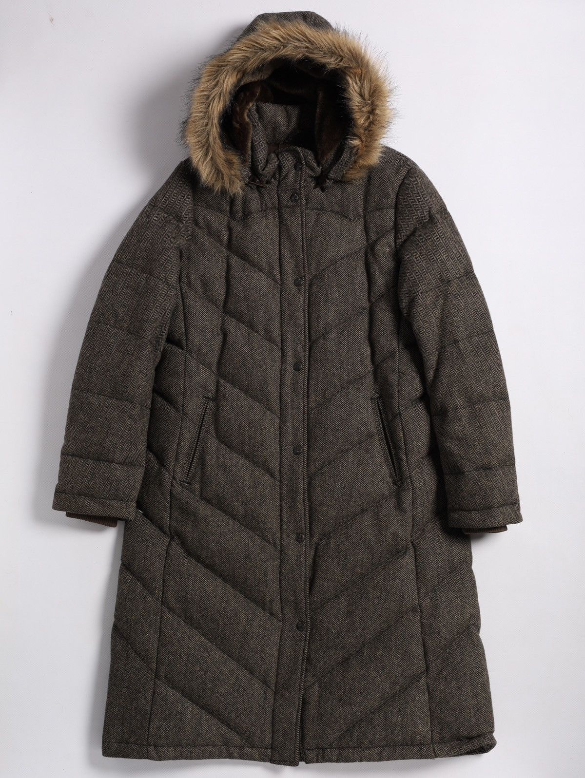 Polo Ralph Lauren Ralph Lauren Faux Fur Tweed Down Puffer Parka Winter Jacket Size XL / US 12-14 / IT 48-50 - 1 Thumbnail