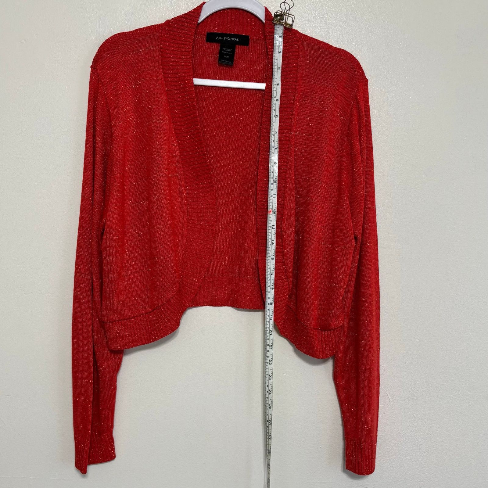 Other Ashley Stewart Red with Gold Shimmer Shrug Size 14 16 Size XL / US 12-14 / IT 48-50 - 2 Thumbnail